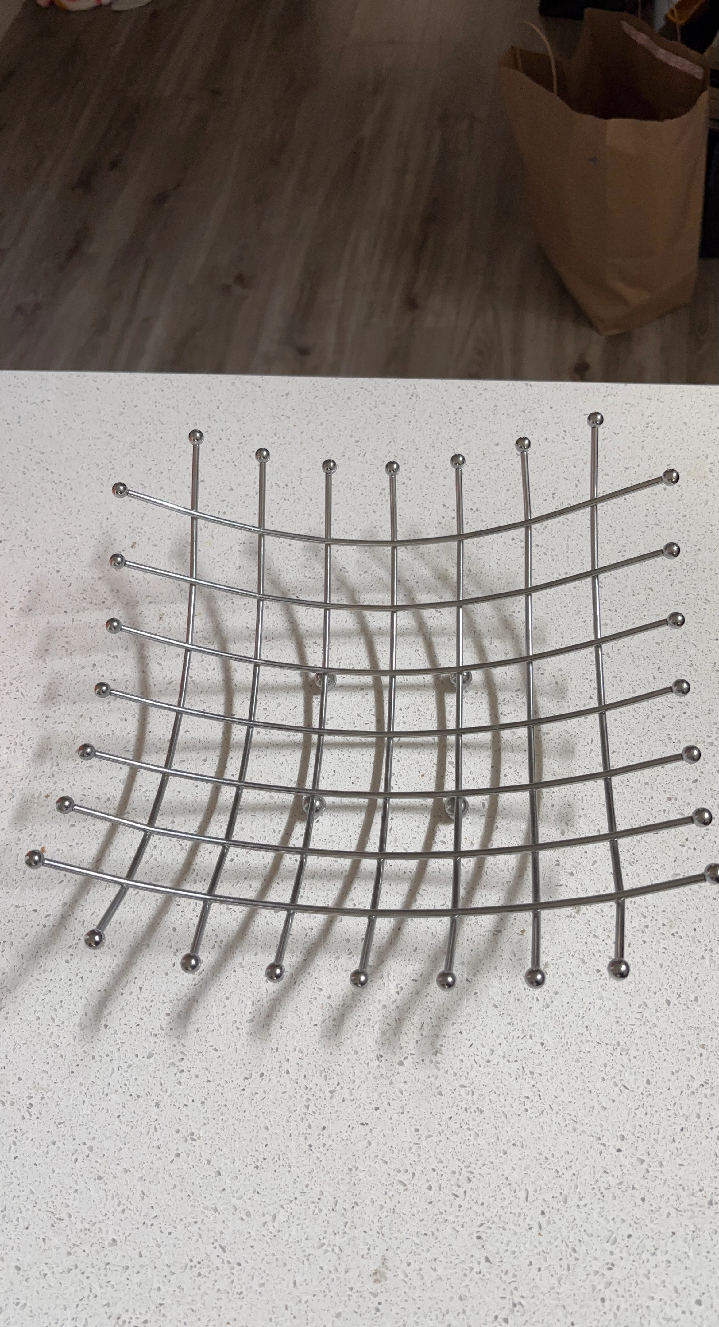 Silver Metal Fruit Basket