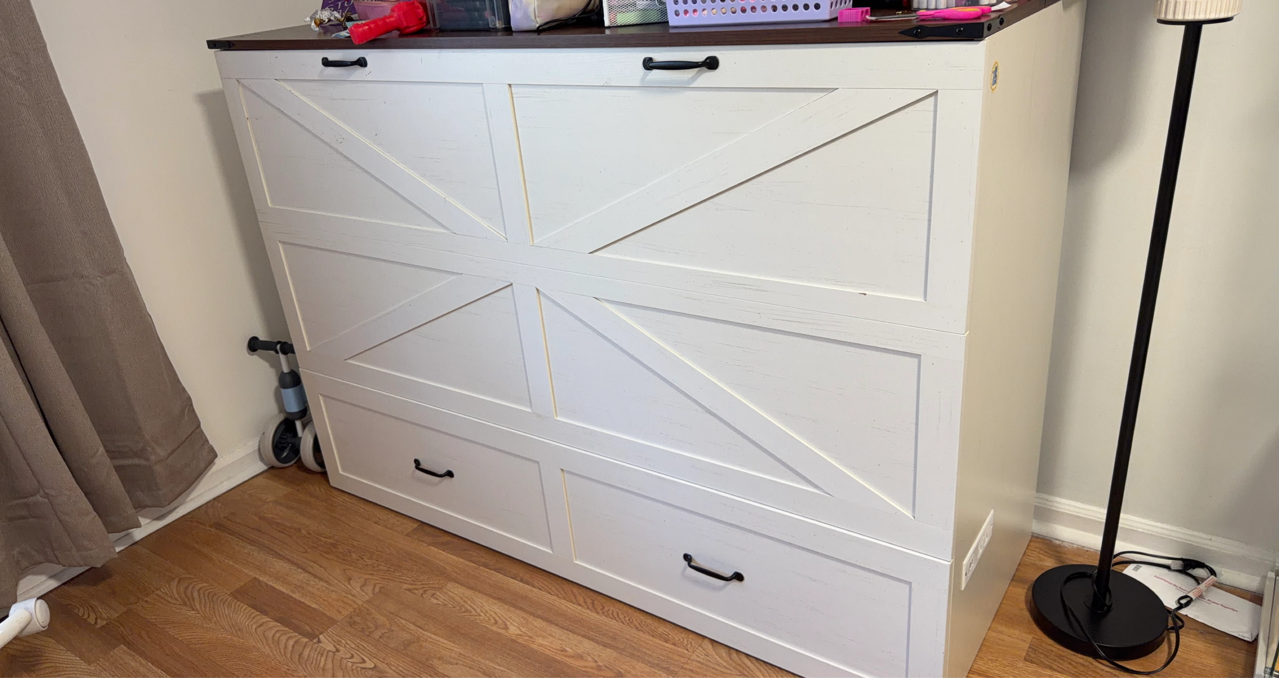 White Farmhouse Style Dresser with Drawers