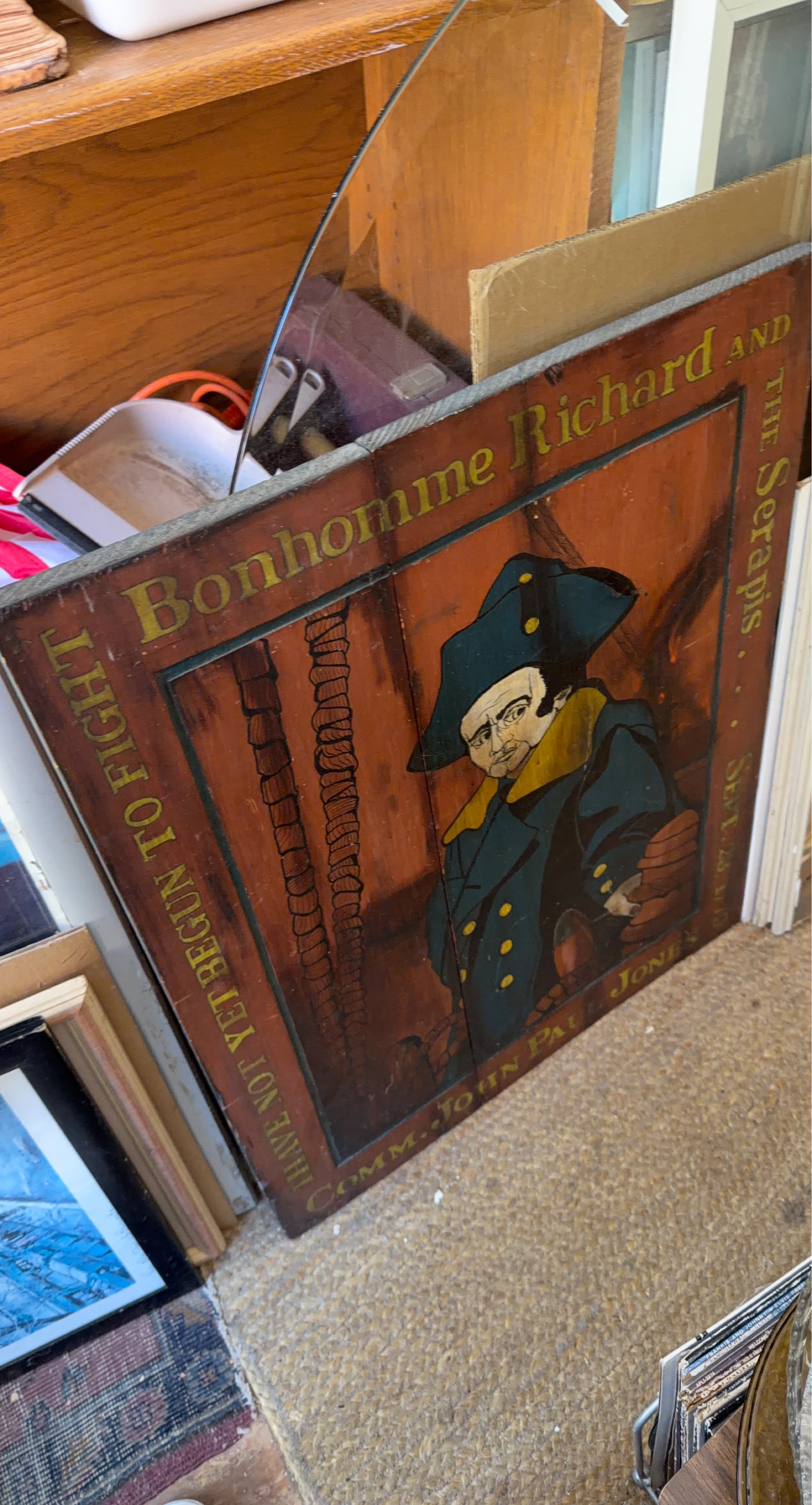 Bonhomme Richard and the Serapis John Paul Jones Folk Art