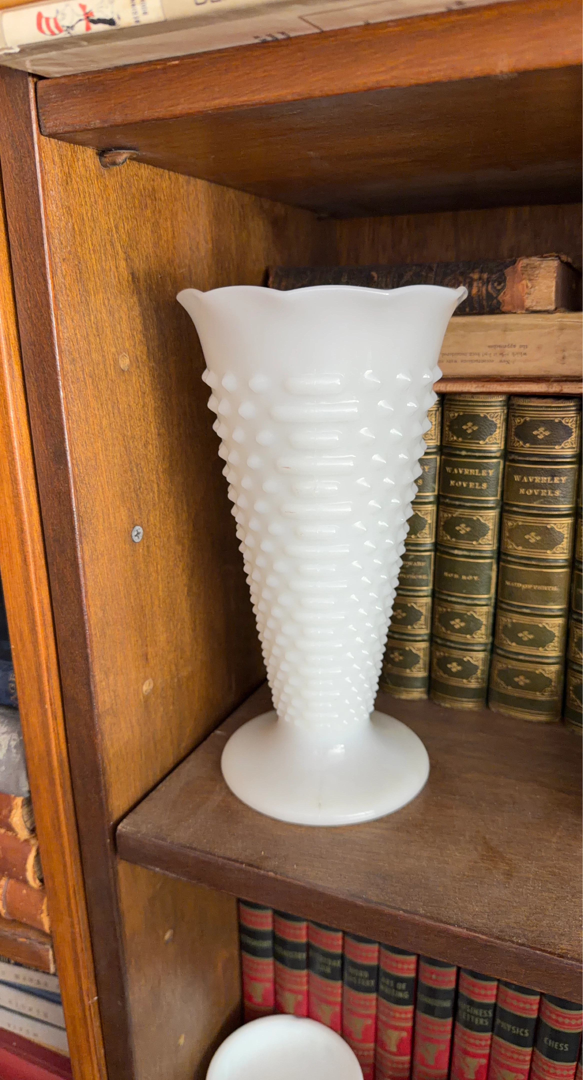 Hobnail Milk Glass Vase