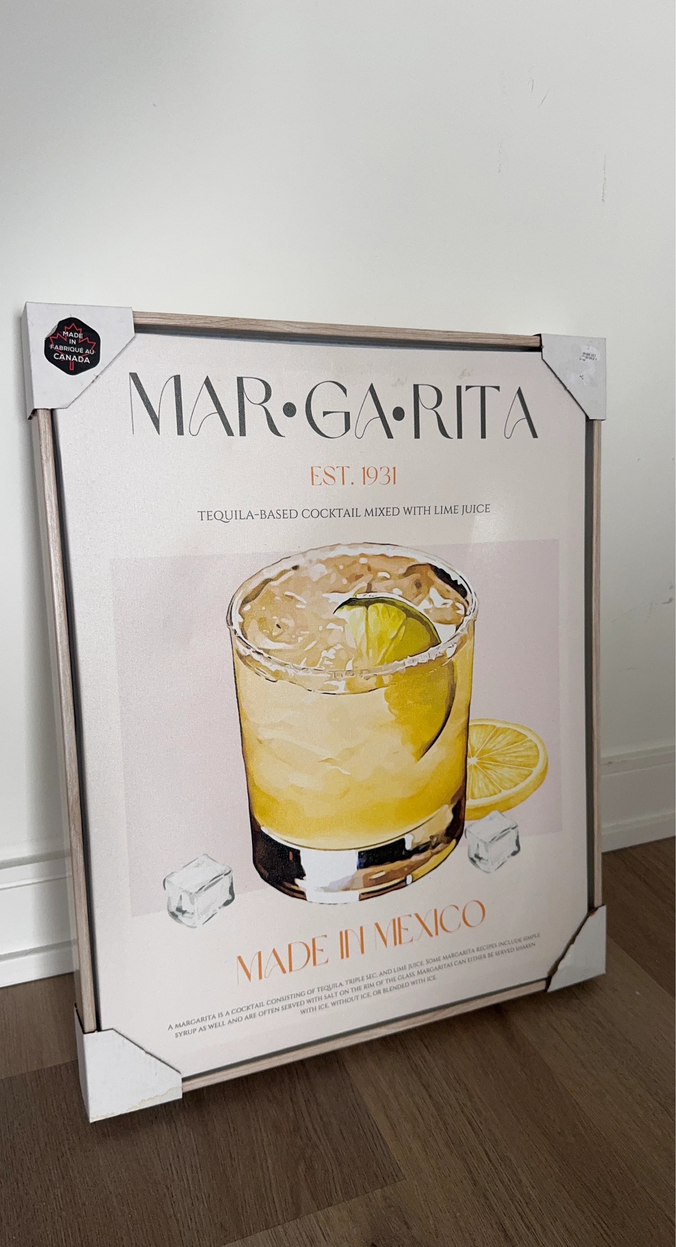 Brand New MARGARITA – Made in Mexico Wall Art 🍋🍸