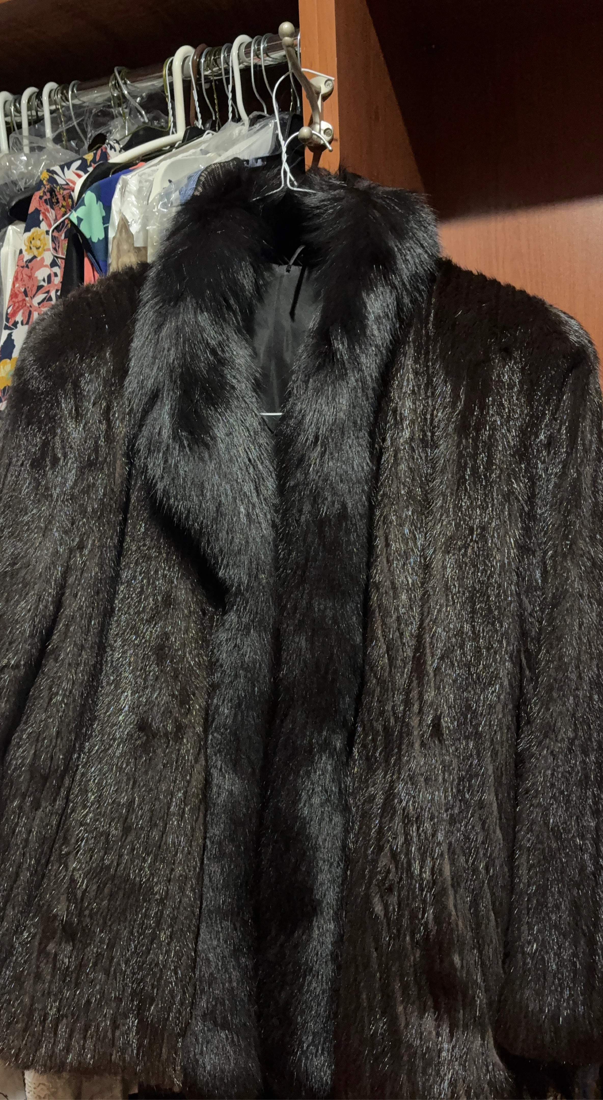 Black Faux Fur Coat