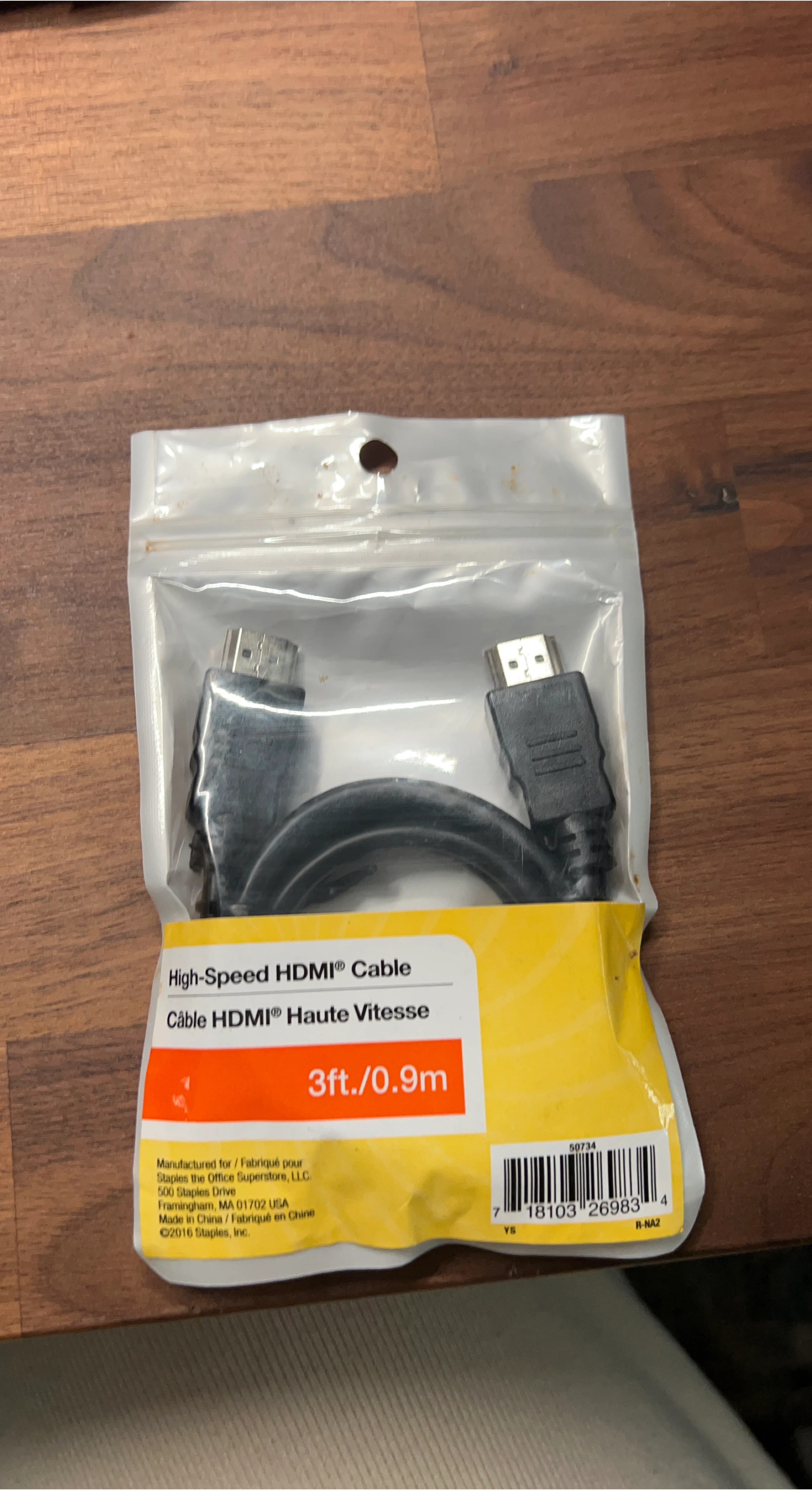 Staples High-Speed HDMI Cable - 3ft