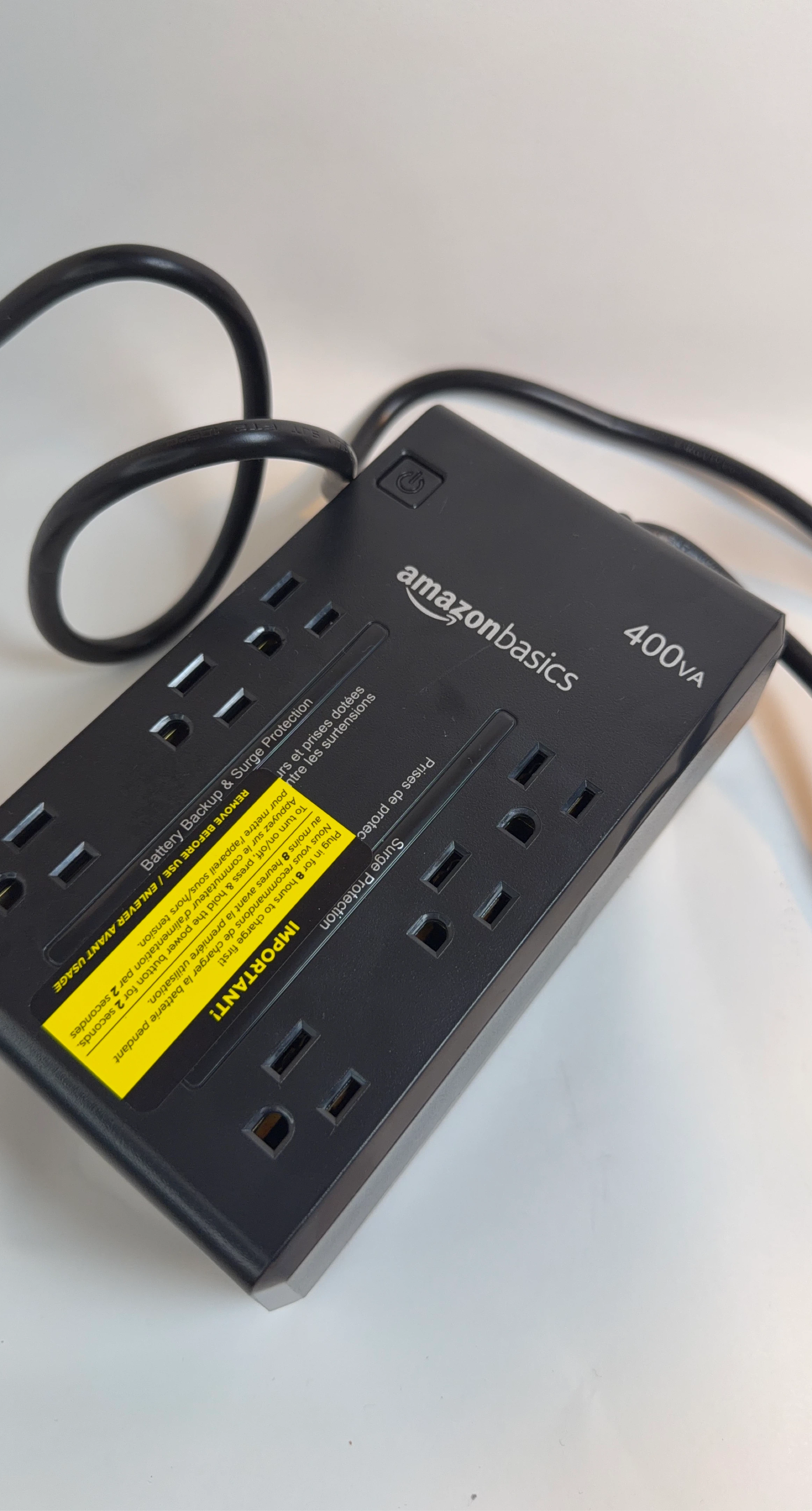 Amazon Basics UPS Battery Backup & Surge Protector, 400VA/255W