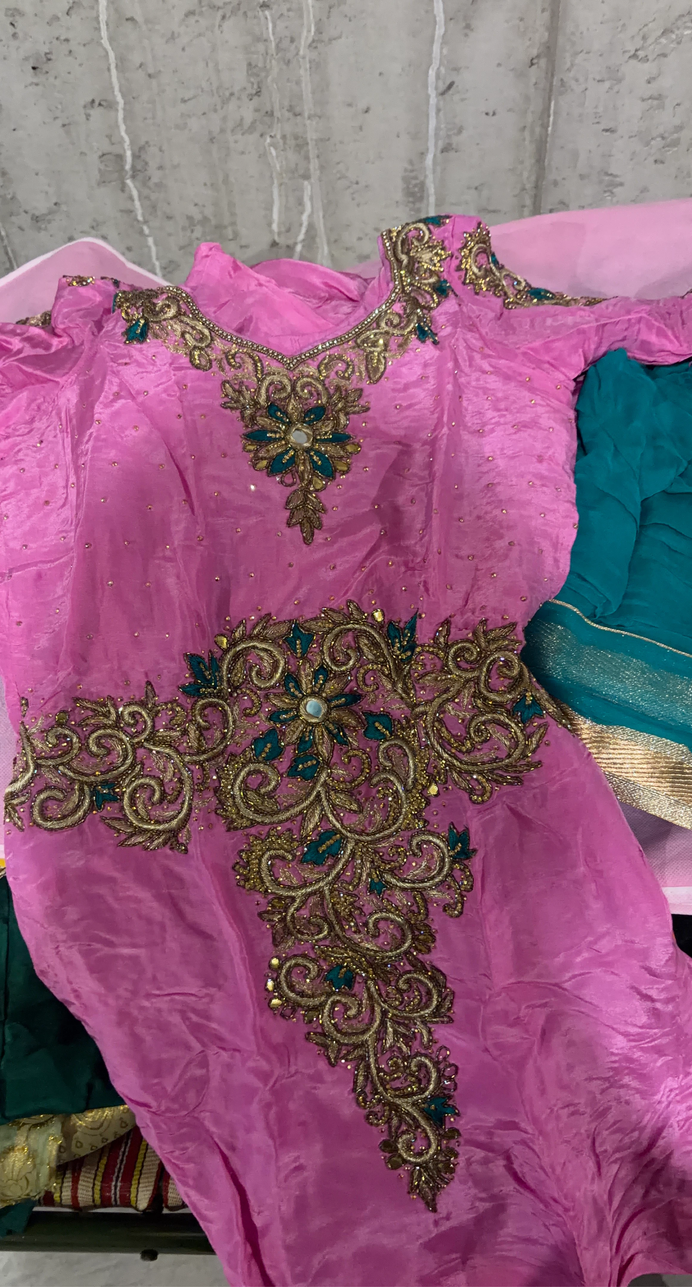 Pink Embroidered Kurti Top