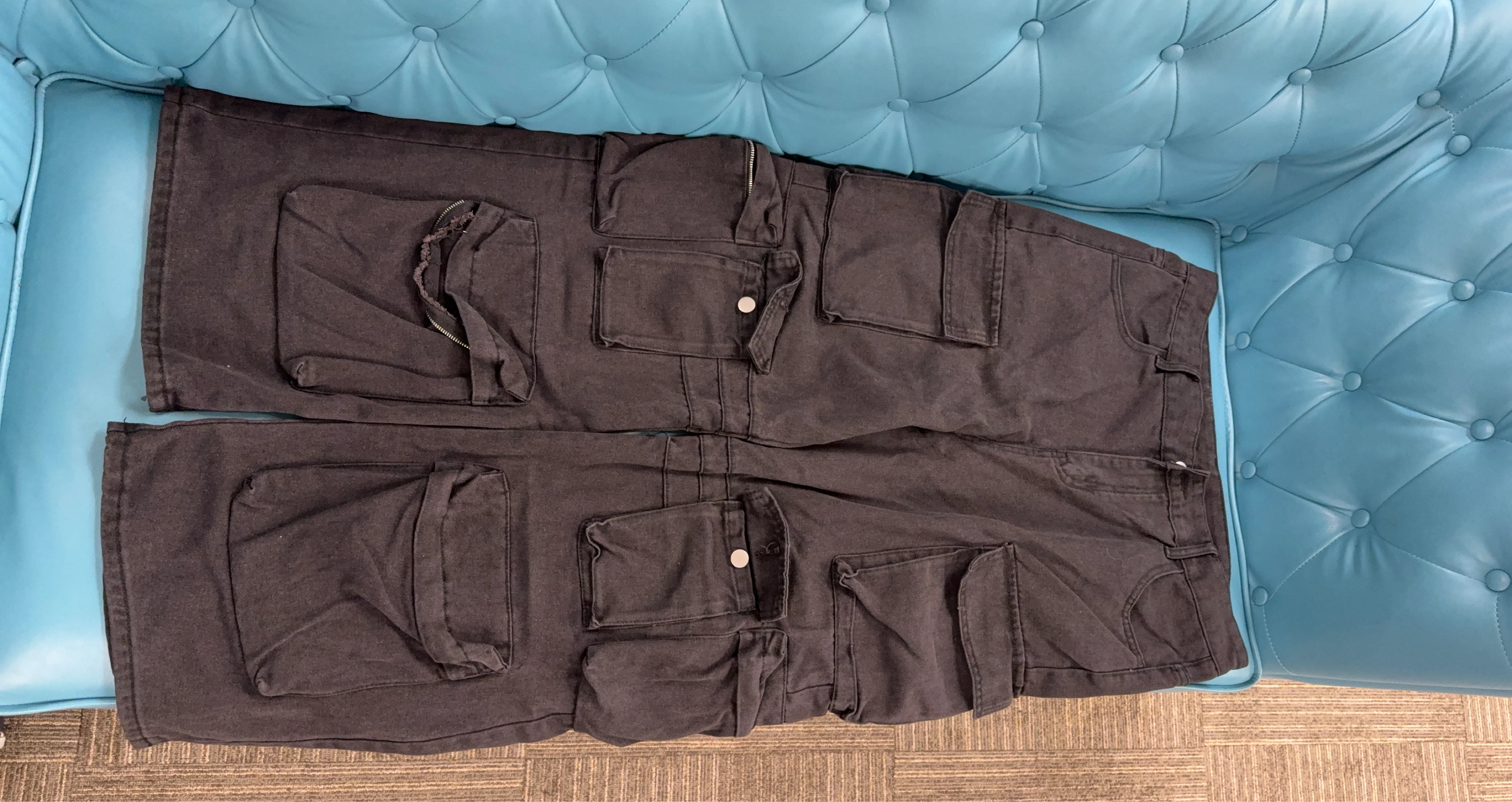 Black bullet pants in the style of Balenciaga