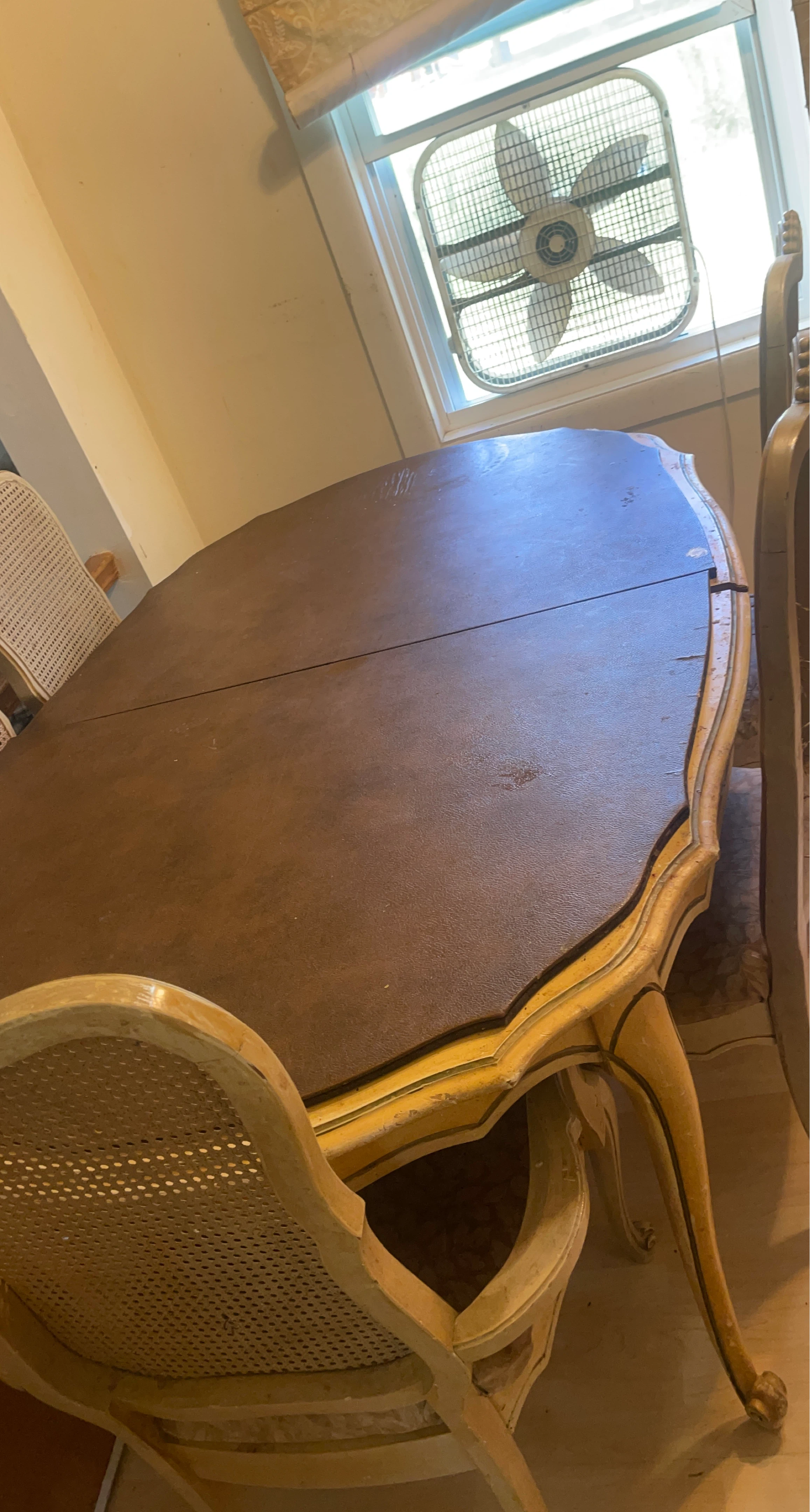 Oval Dining Table with Cane Back Chairs