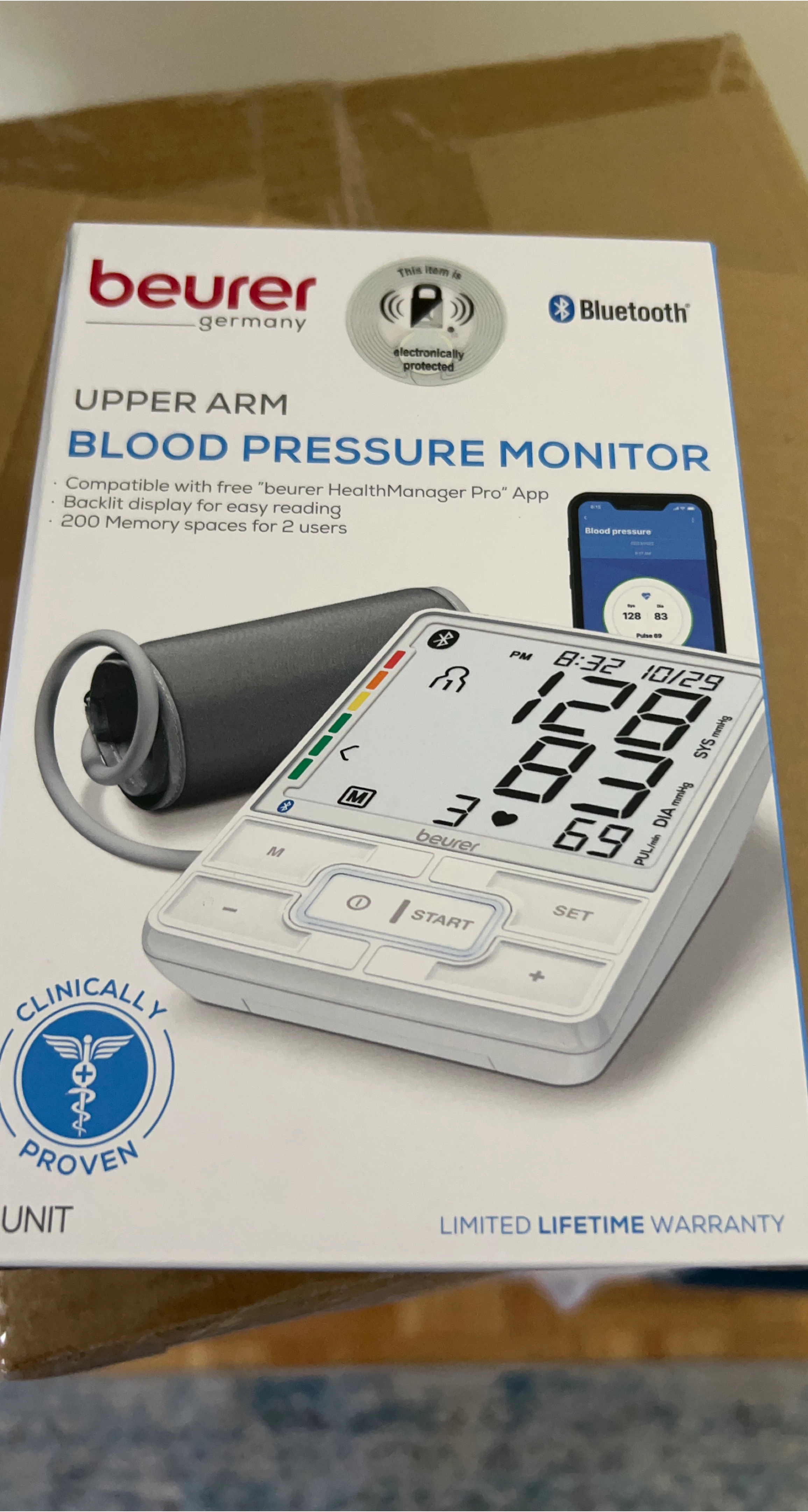 Beurer Upper Arm Blood Pressure Monitor with Bluetooth
