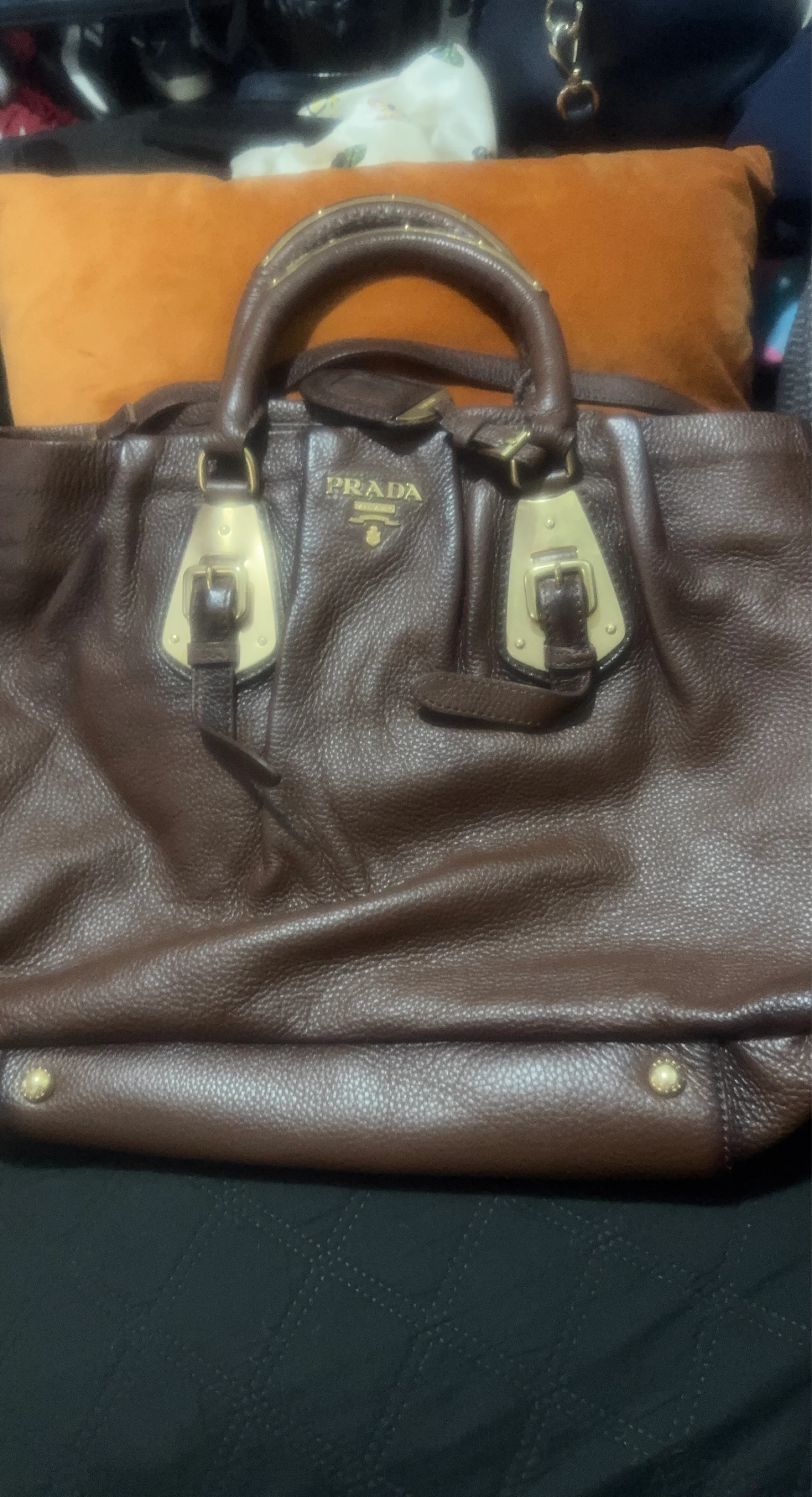 PRADA Brown Leather Tote Bag