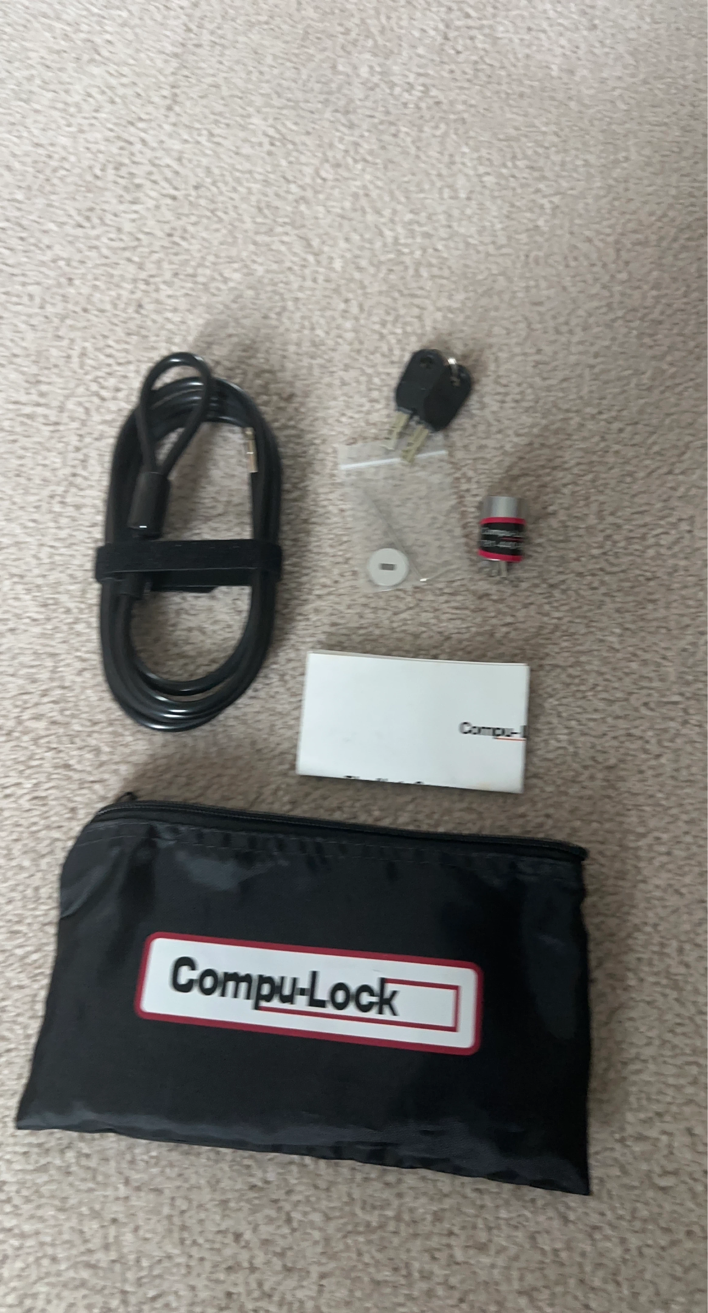 Compu-Lock Laptop Lock with 2 Keys and Pouch