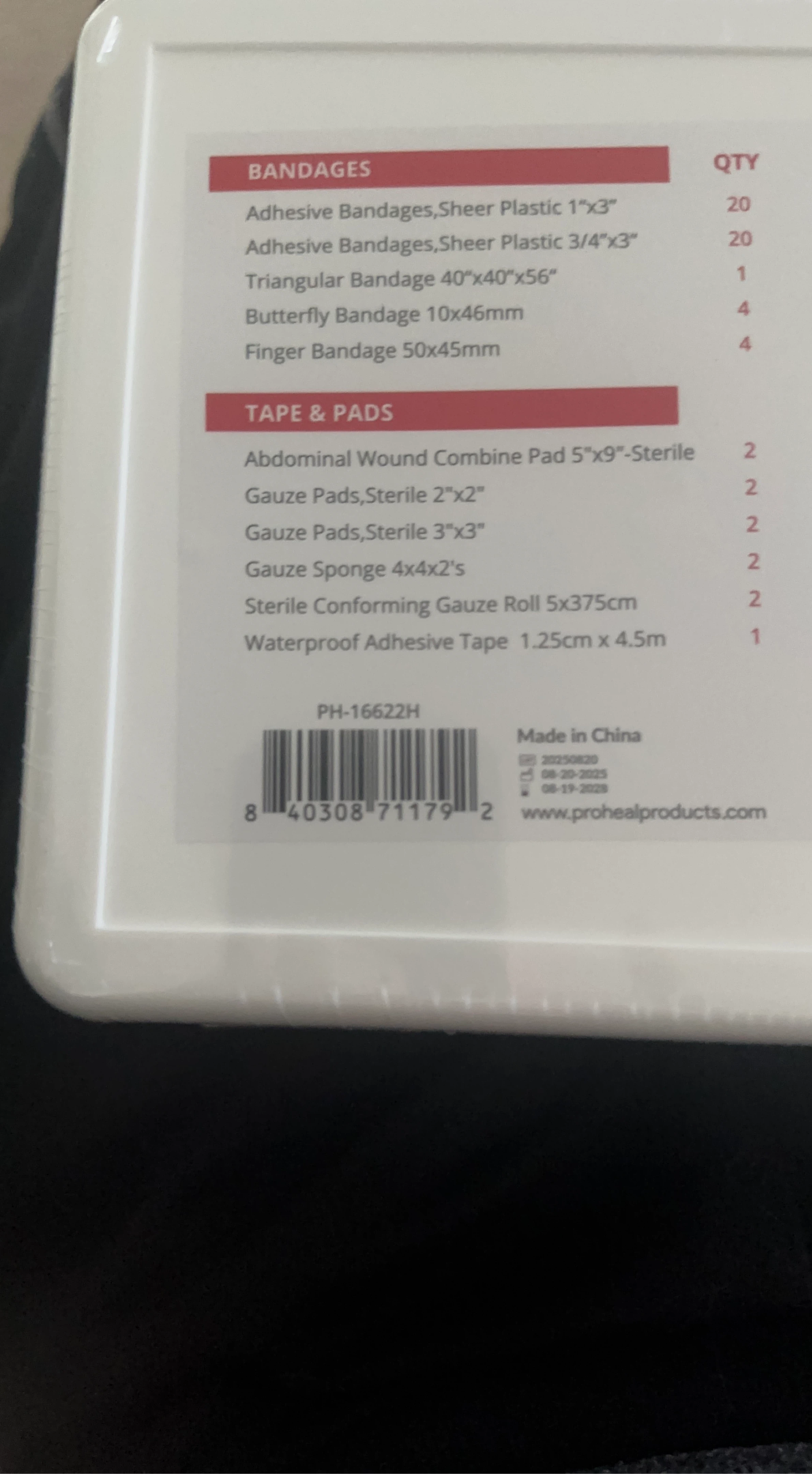 Proheal 136 Piece First Aid Kit - 20 Person
