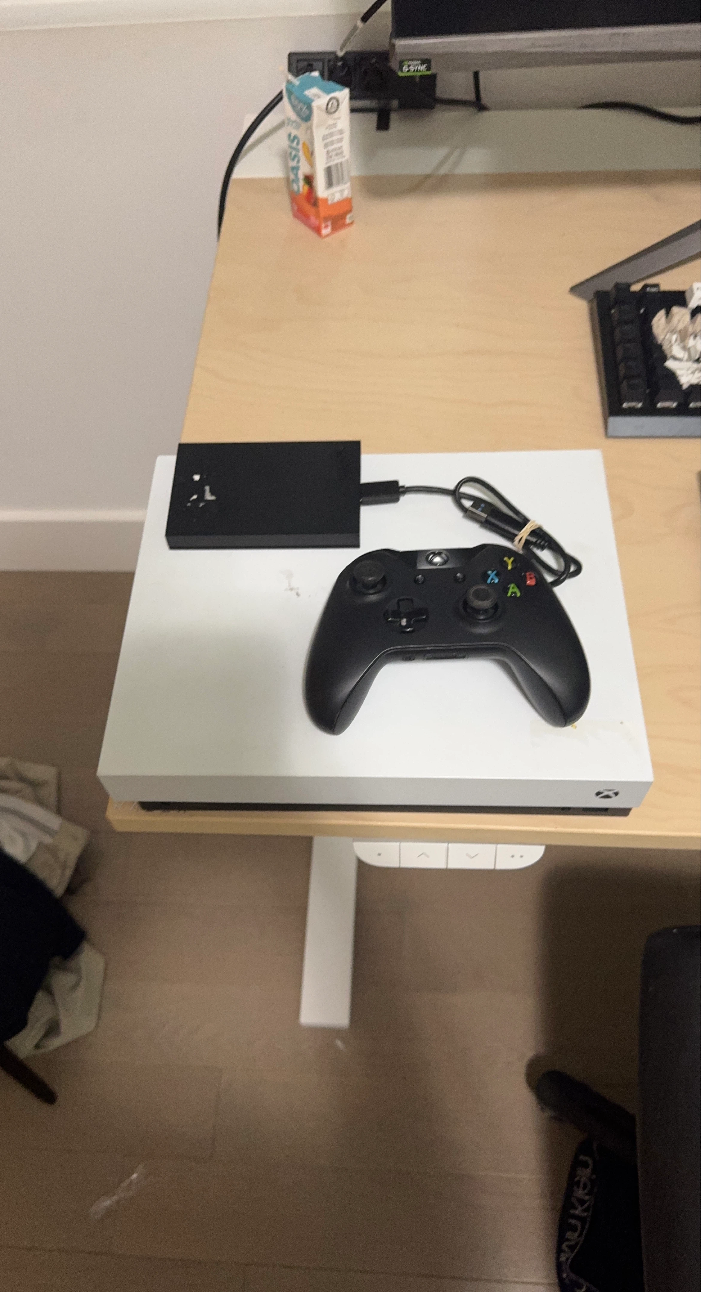 Xbox One S Console with Controller and External Hard Drive