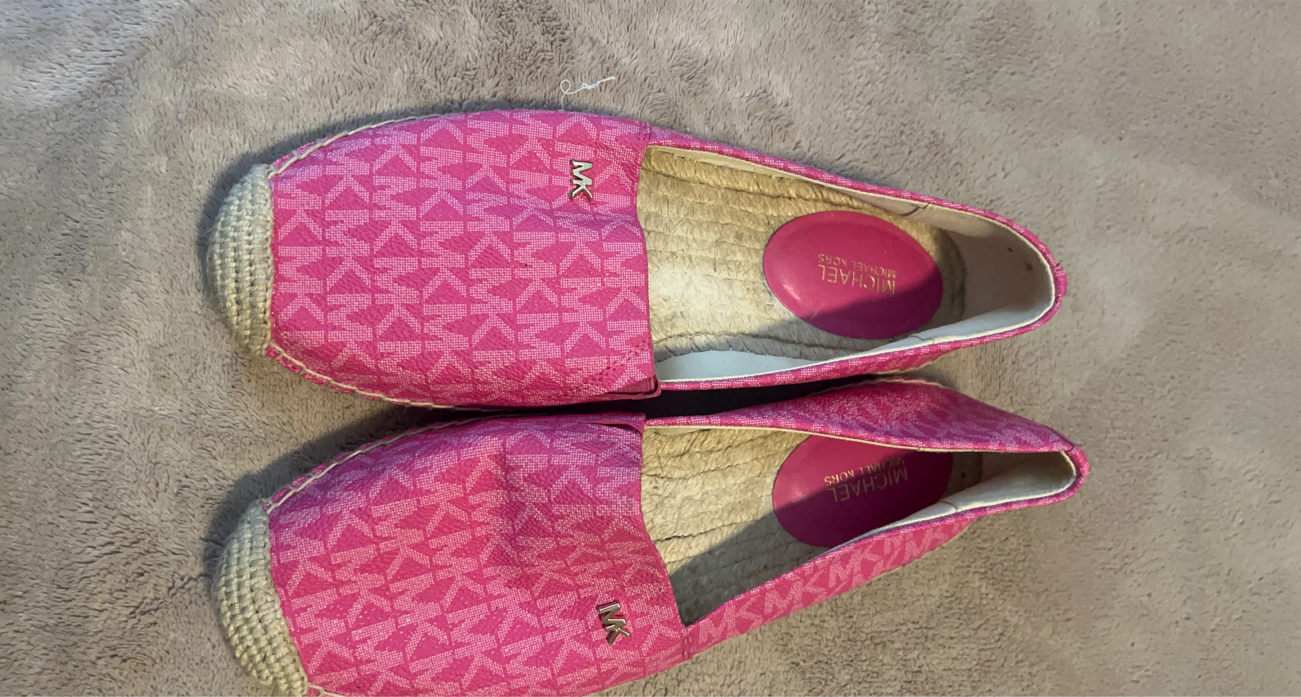 Michael Kors Pink MK Logo Espadrille Flats