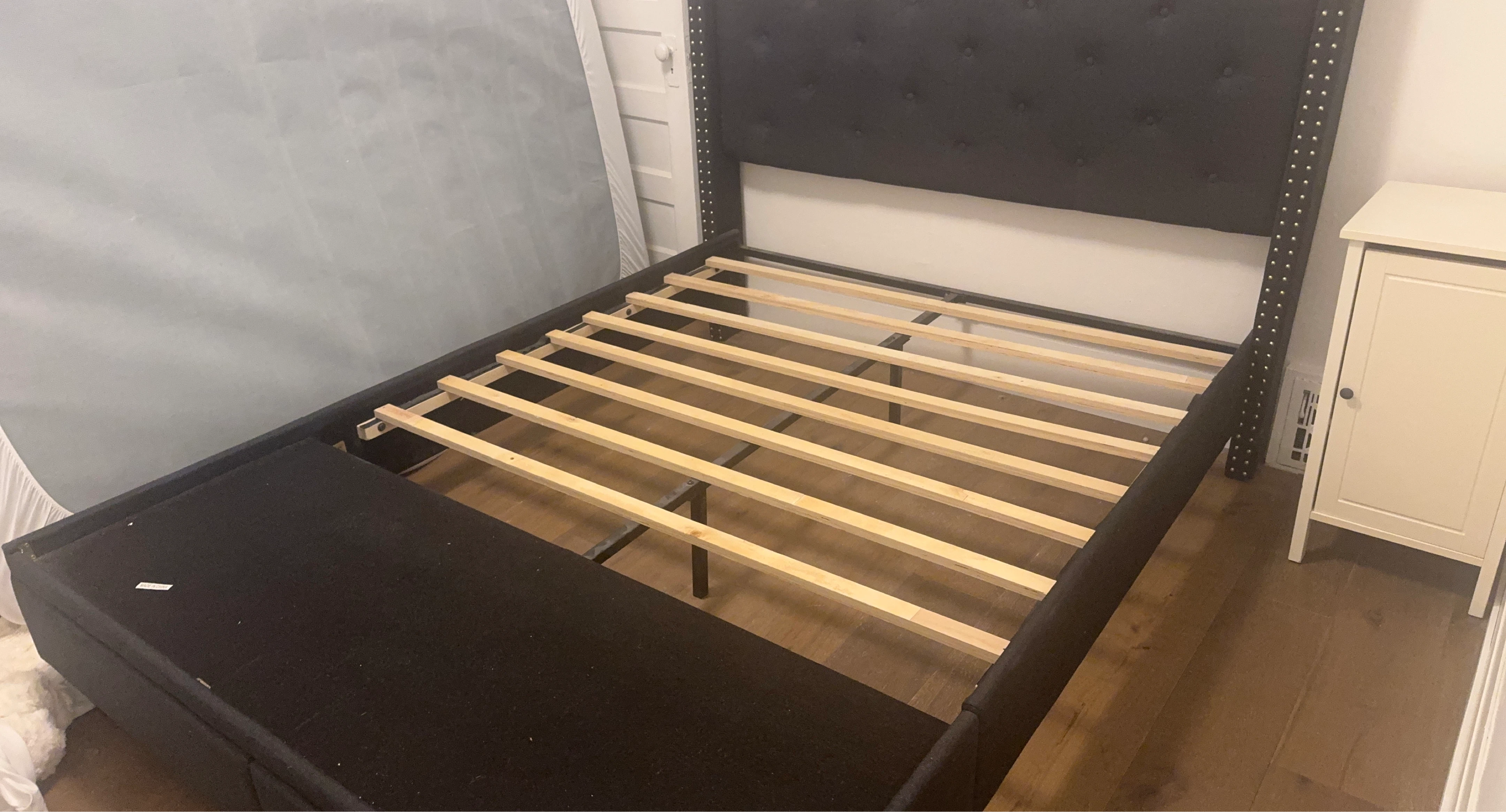 Tufted Upholstered Bed Frame with Storage Drawers - photo 2