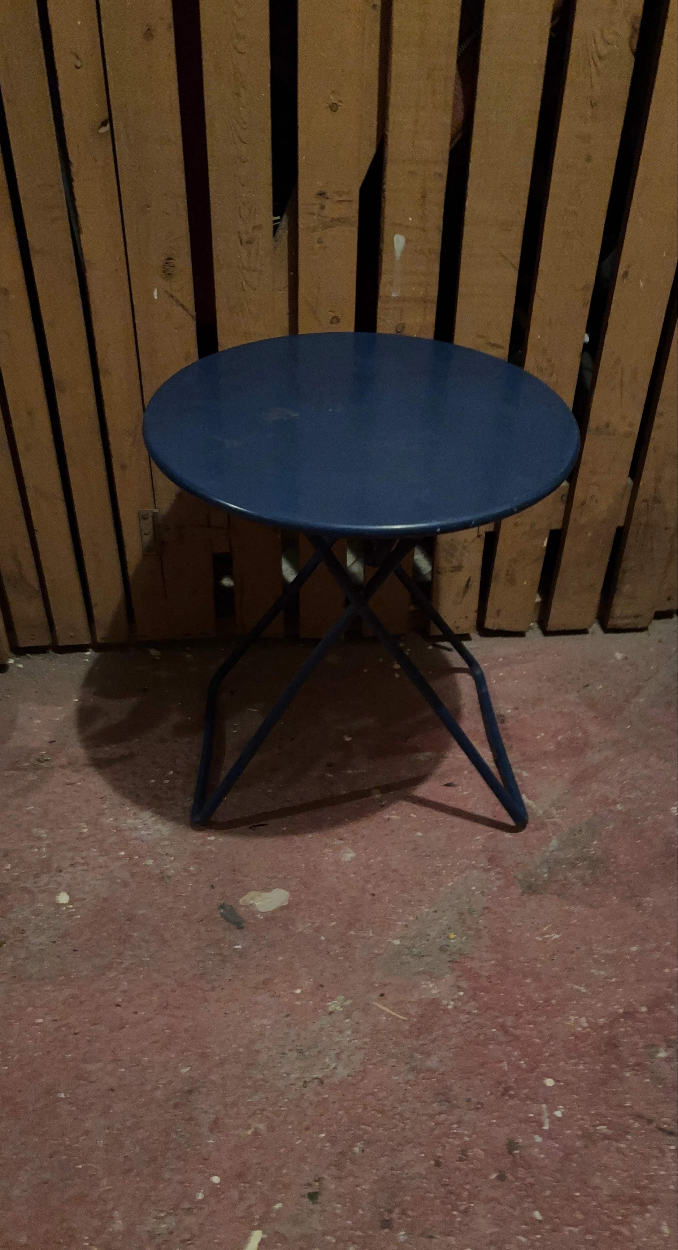 Blue Round Folding Bistro Table - photo 2