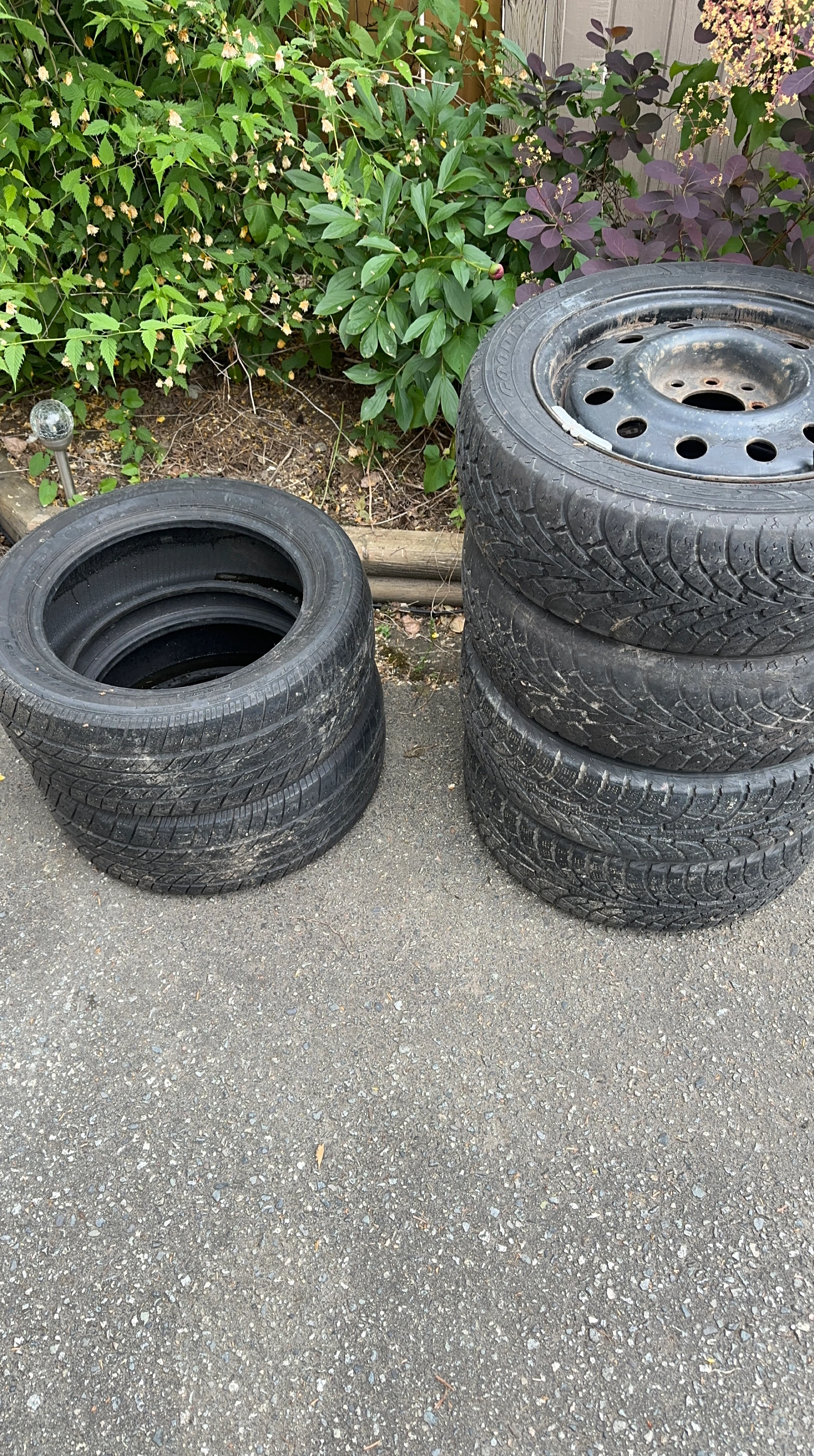 Four Goodyear Tires with Rims
