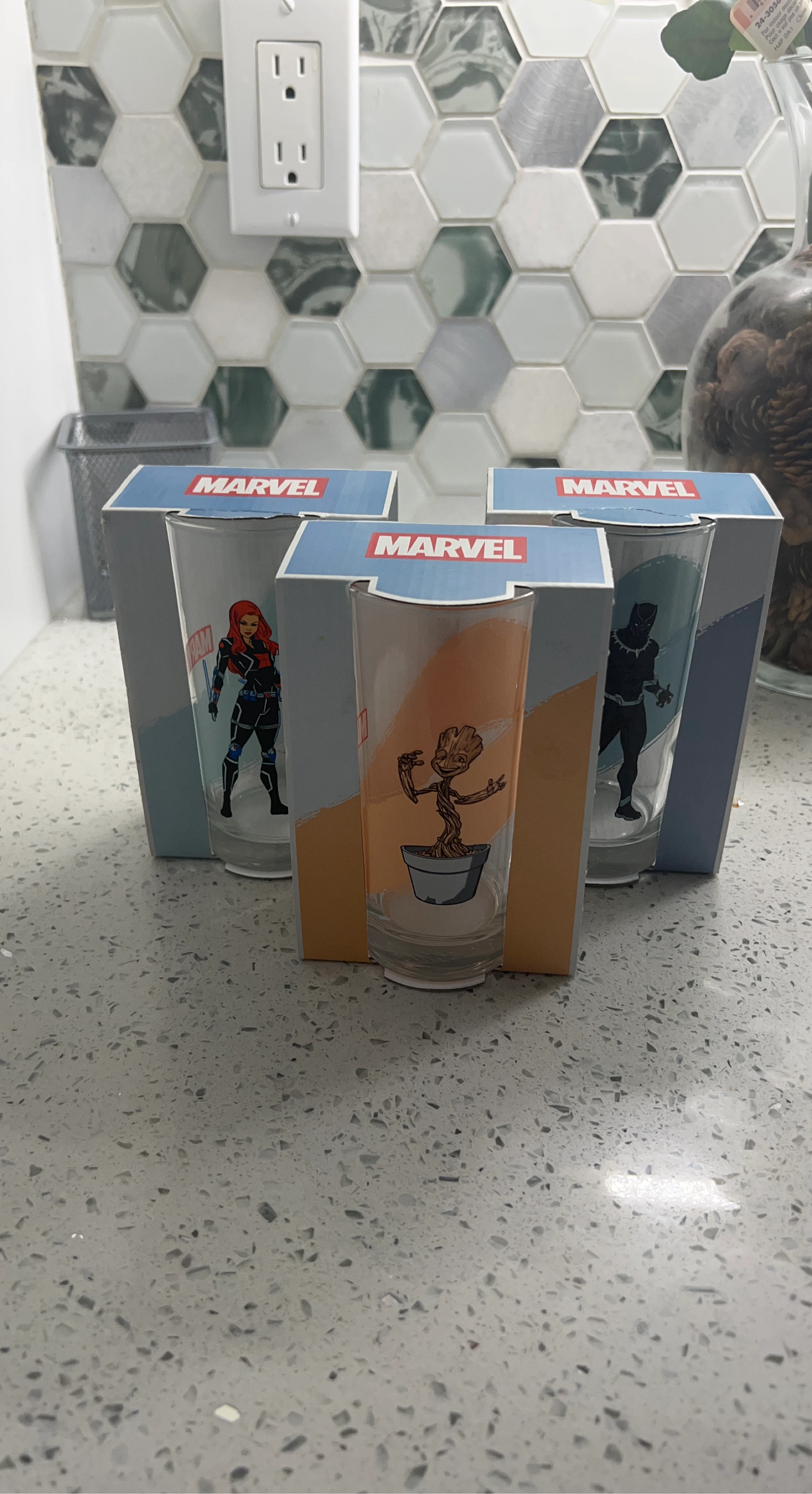 Marvel Character Glasses (Set of 3)