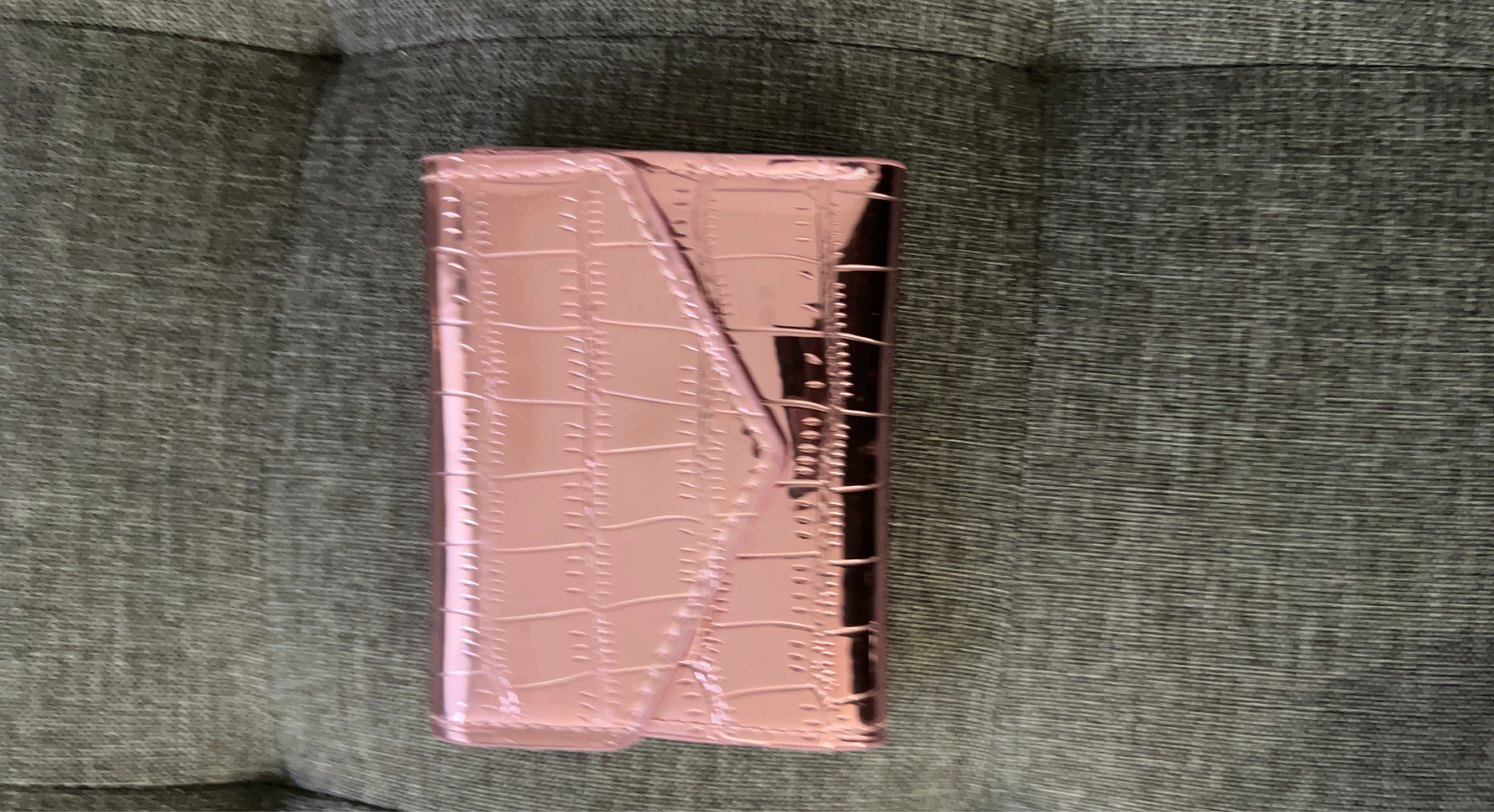 Rose Gold Croc Embossed Card Holder