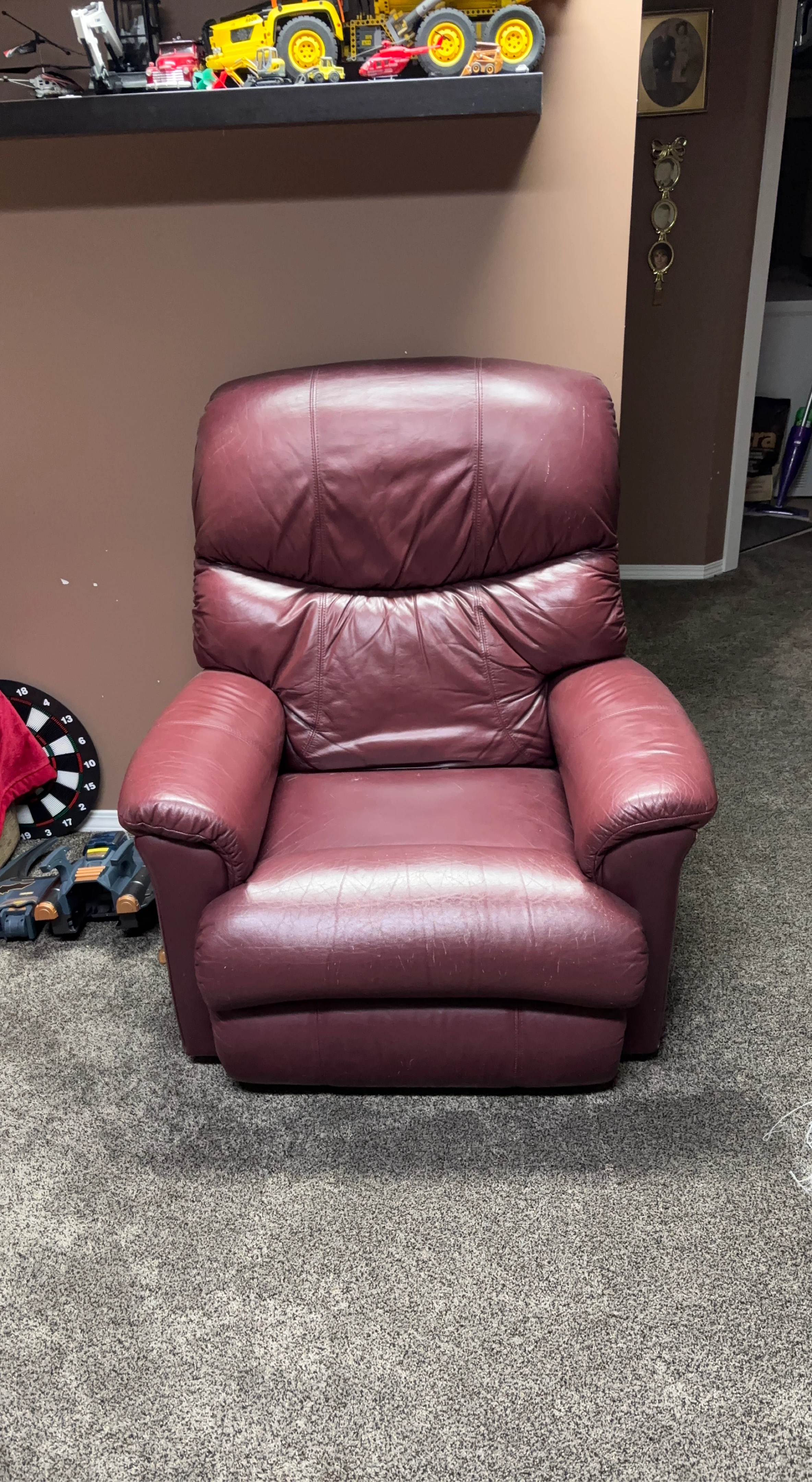 Maroon Leather Recliner Chair
