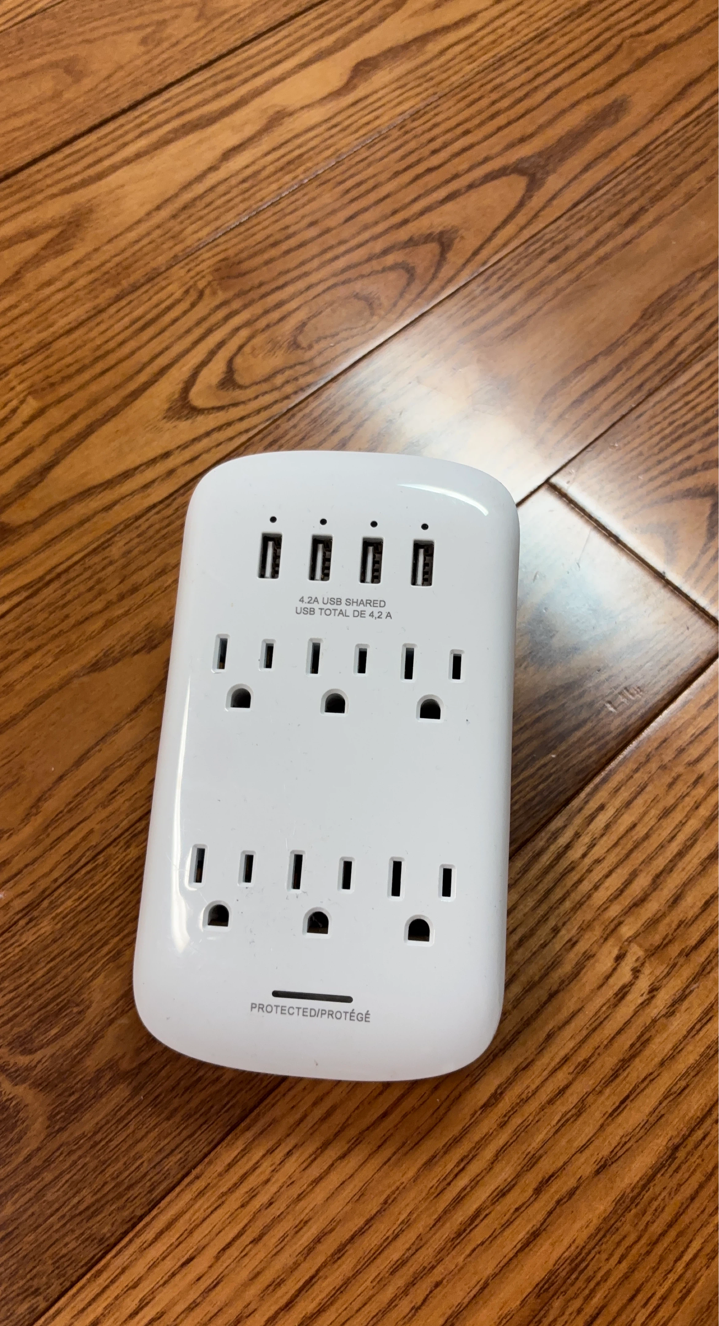 White Power Strip with 4 USB Ports