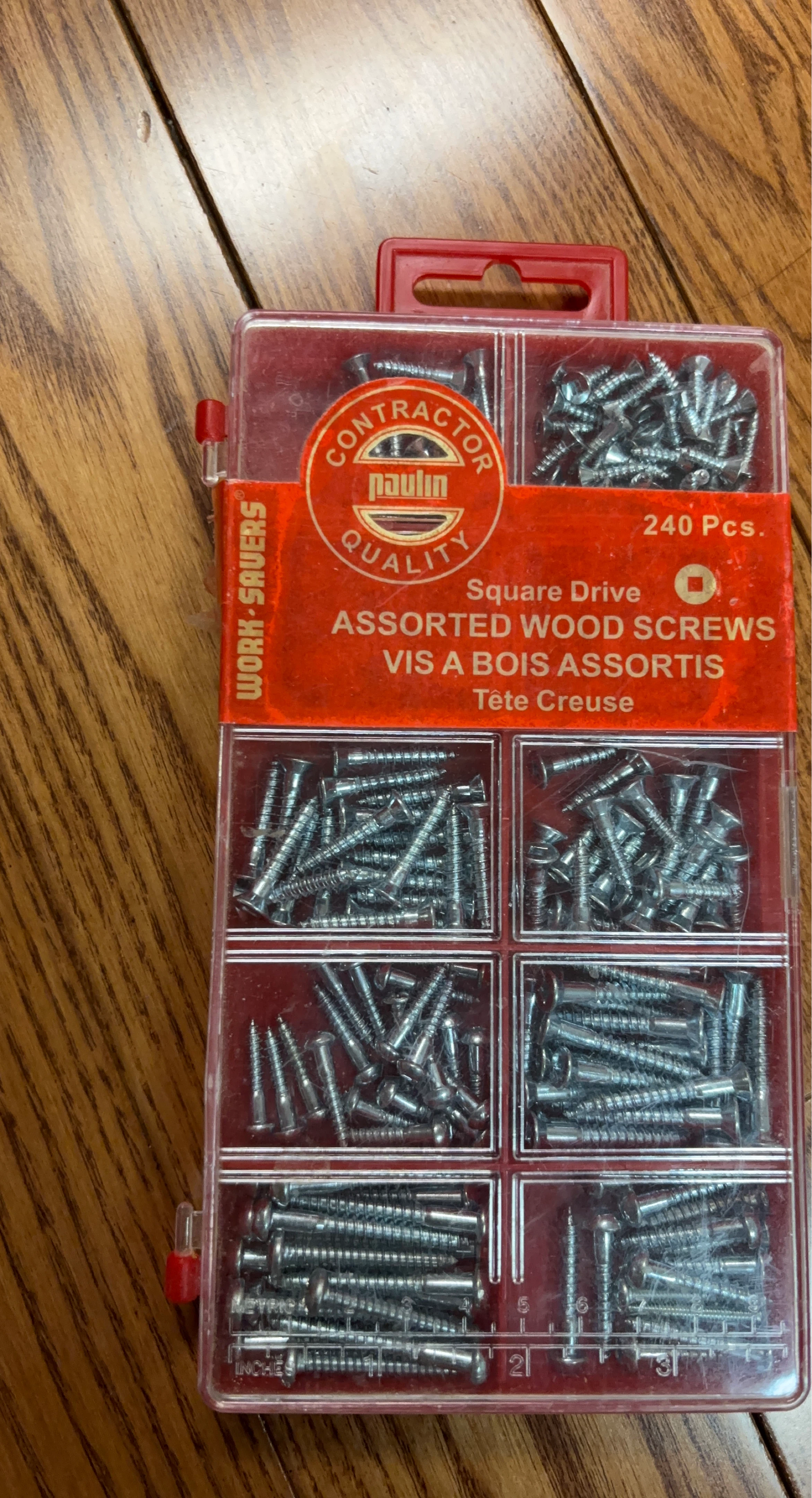 Paulin Contractor Quality Assorted Wood Screws - 240 Pcs