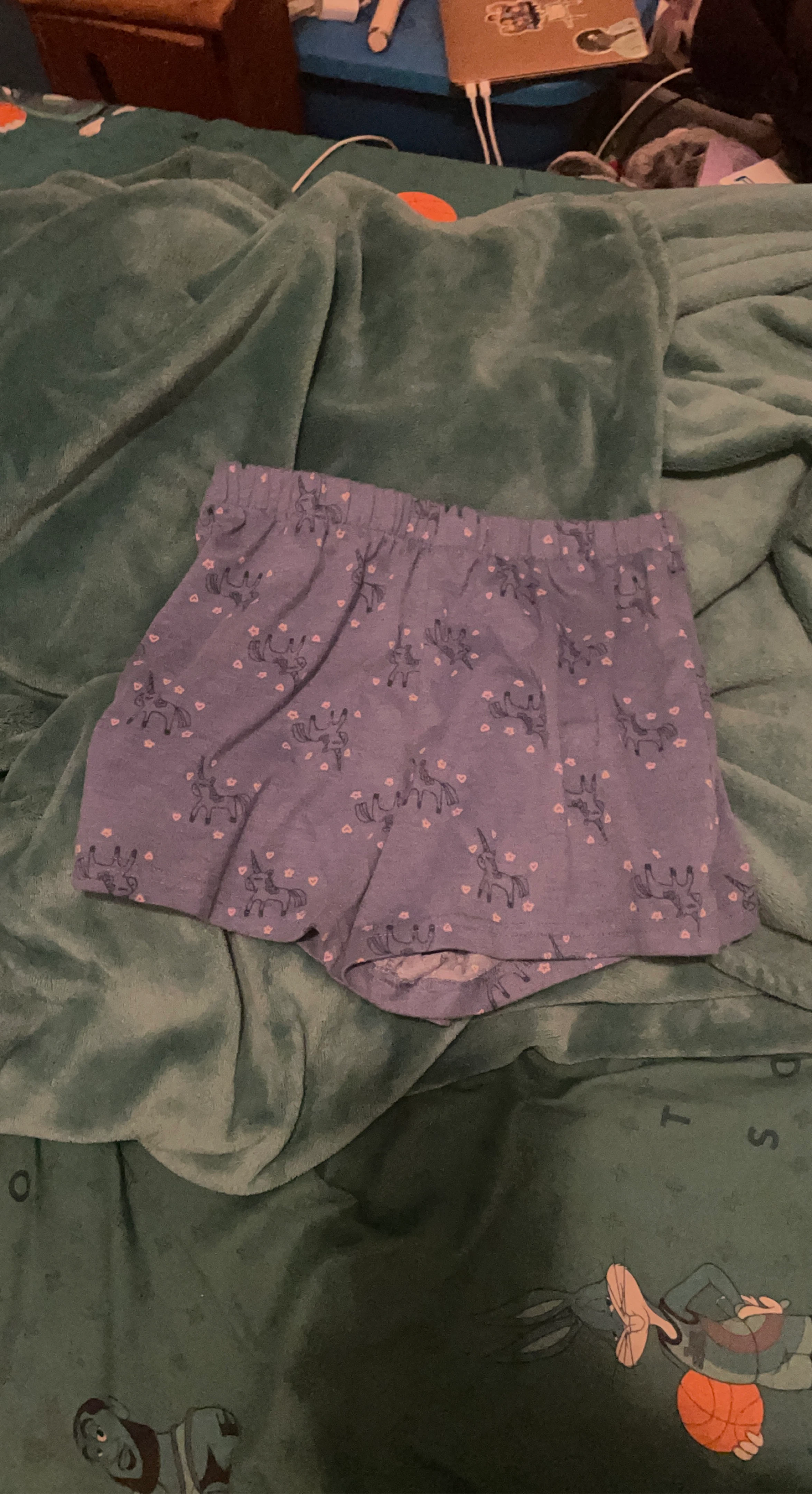 Purple Unicorn Print Sleep Shorts