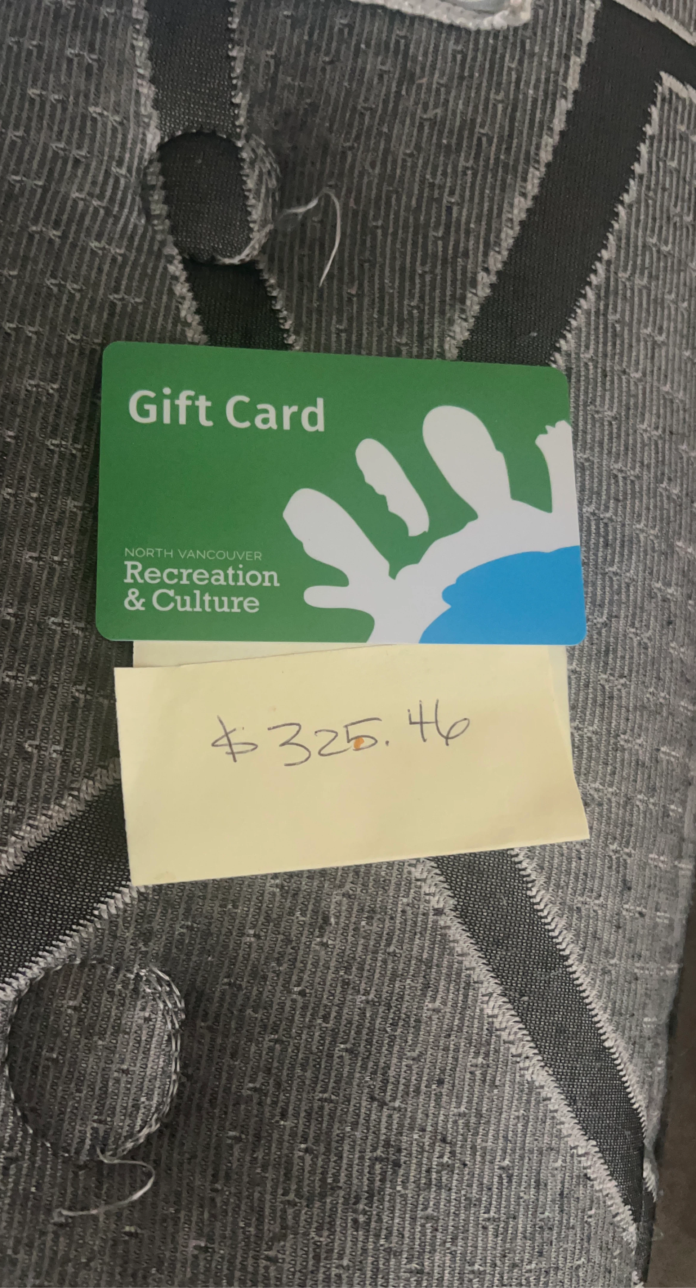 North Vancouver Recreation & Culture Gift Card - $325.46