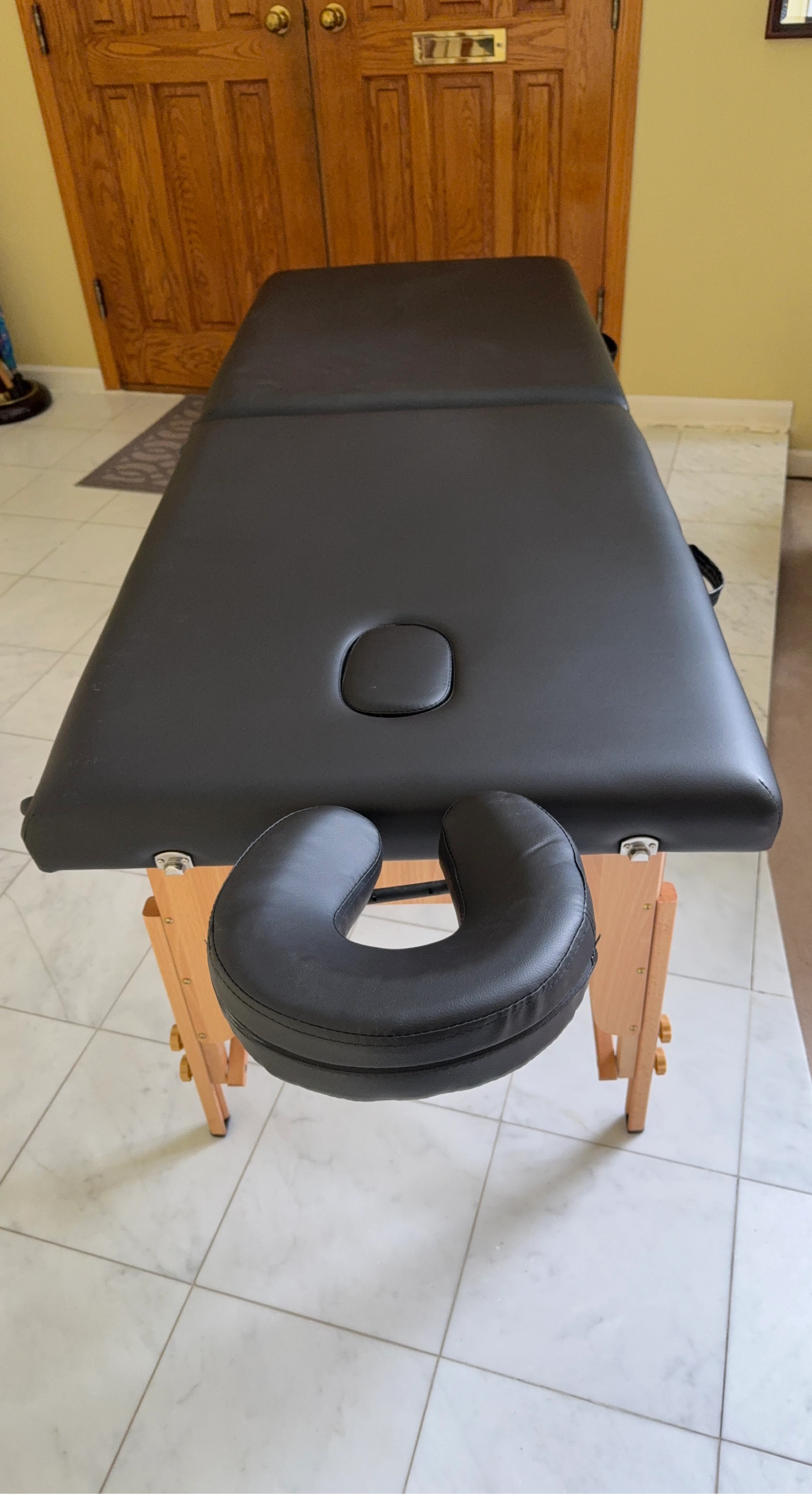 Black Massage Table with Face Cradle