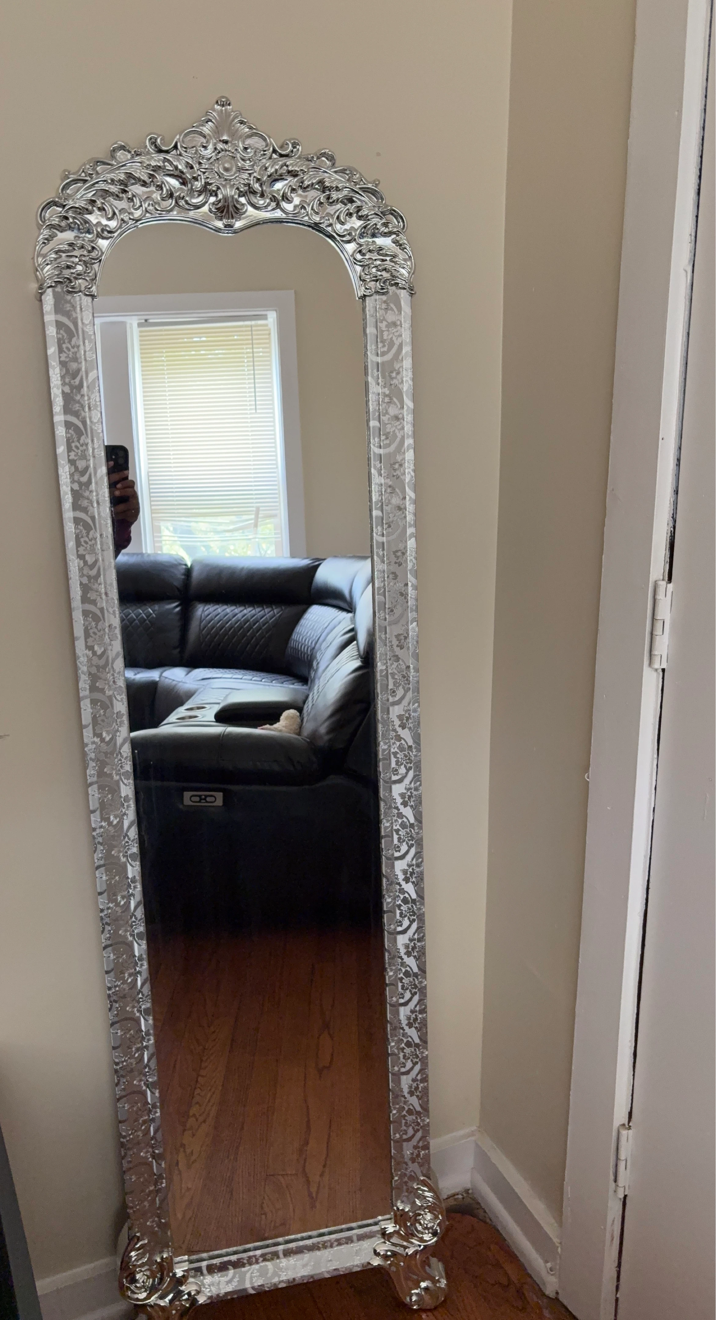 Ornate Arch Mirror - Silver