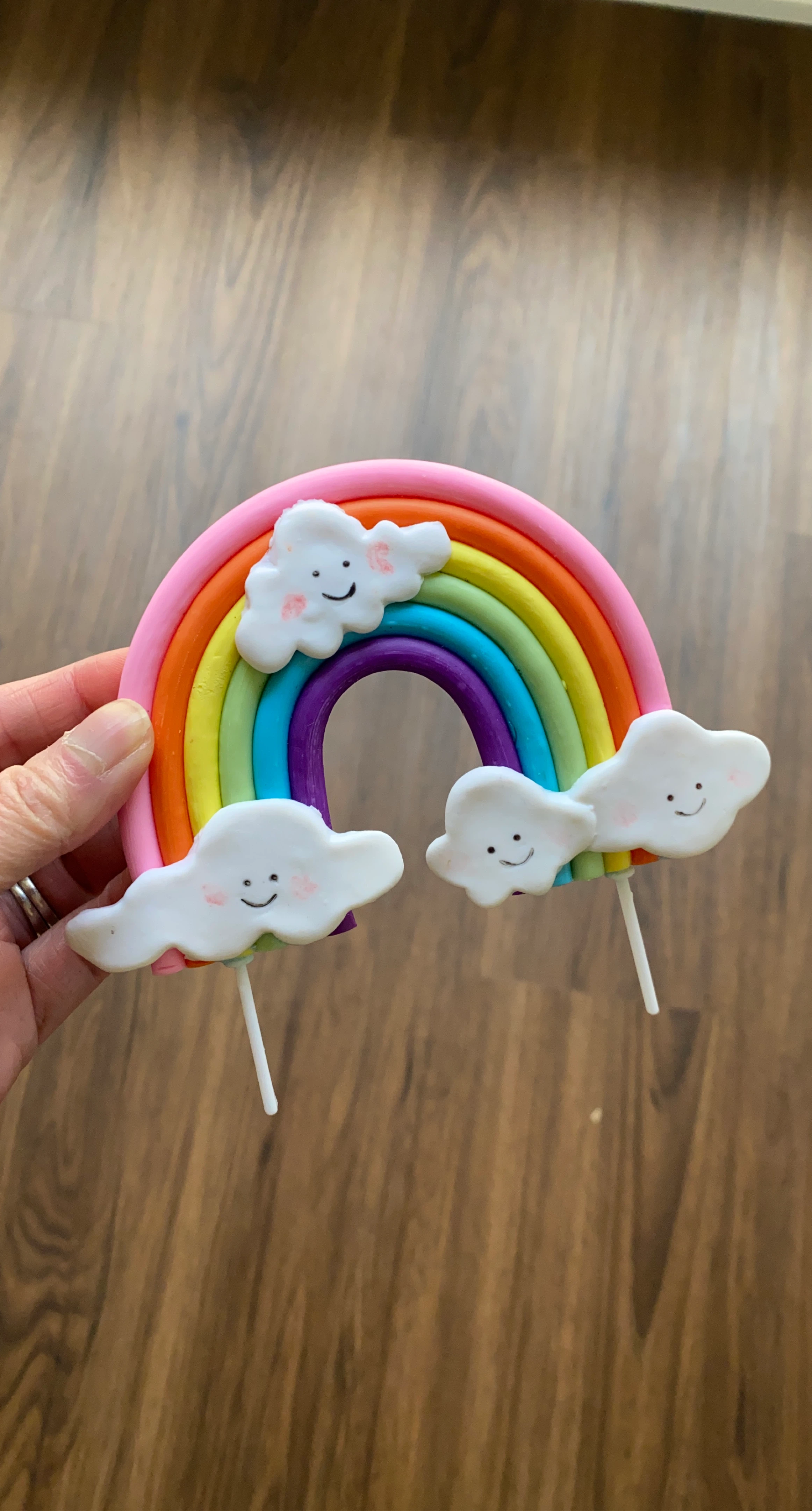 Rainbow and Cloud Cake Topper ⚽️