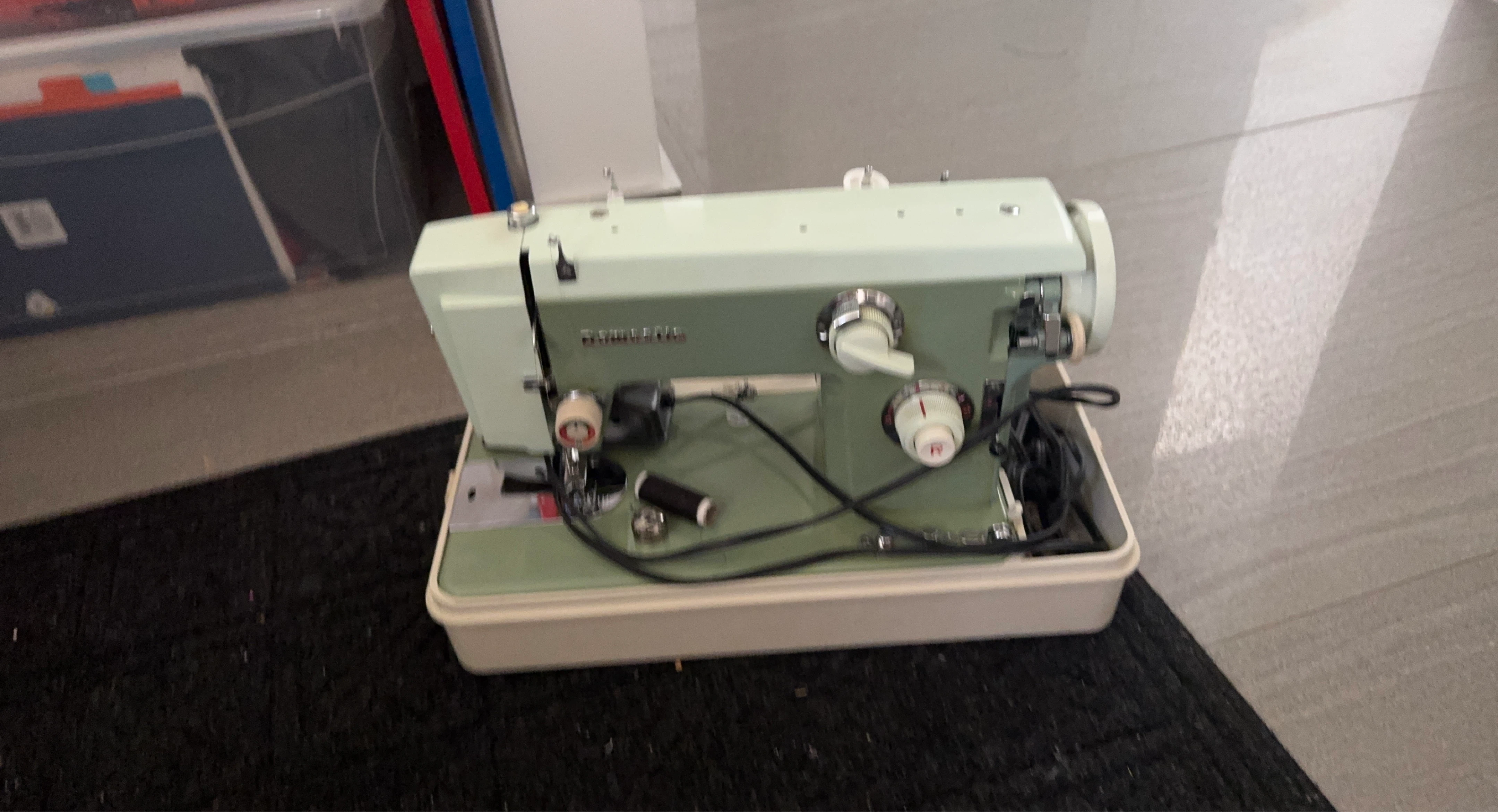 Vintage White & Green Kenmore Sewing Machine