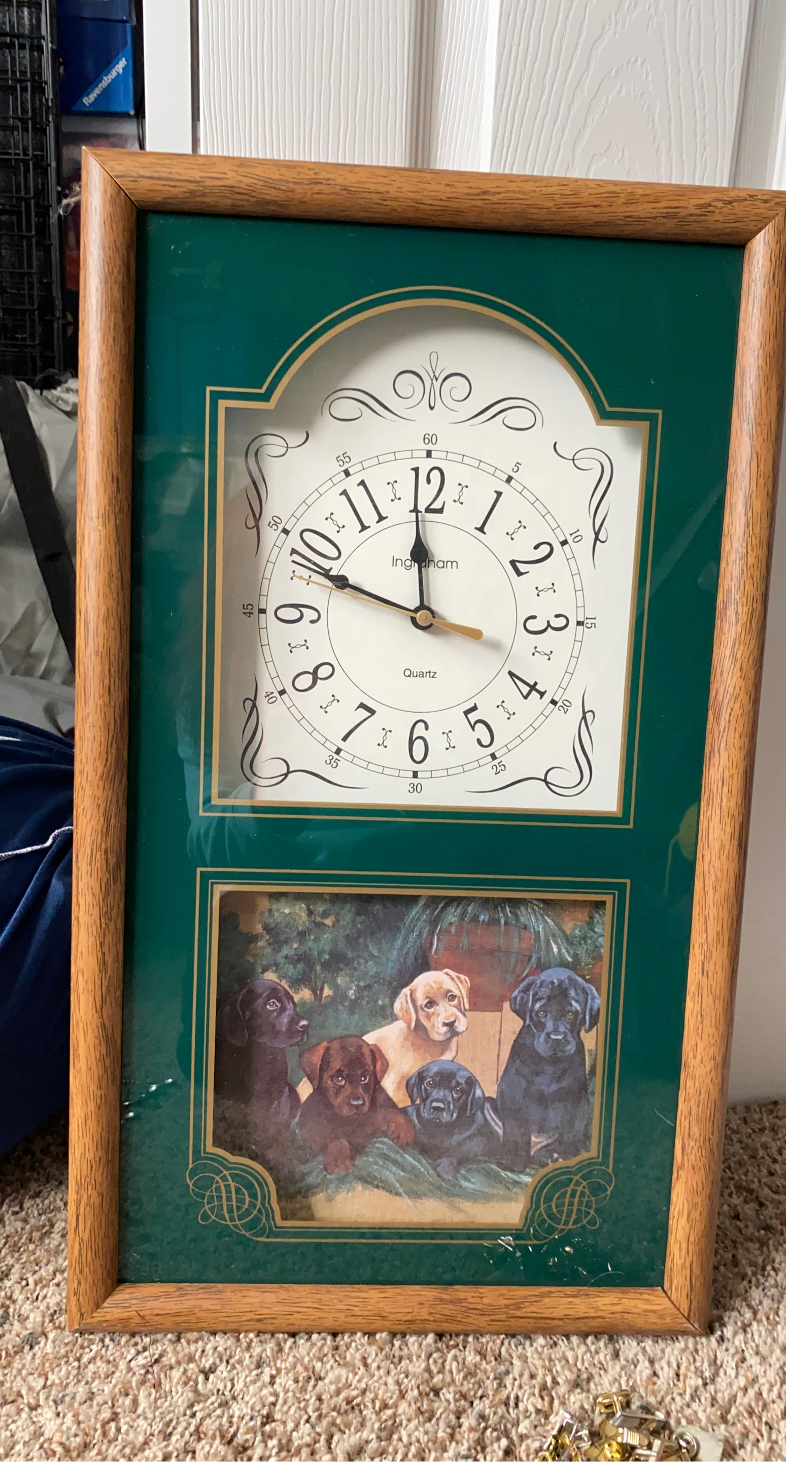 Ingraham Quartz Wall Clock with Dog Print