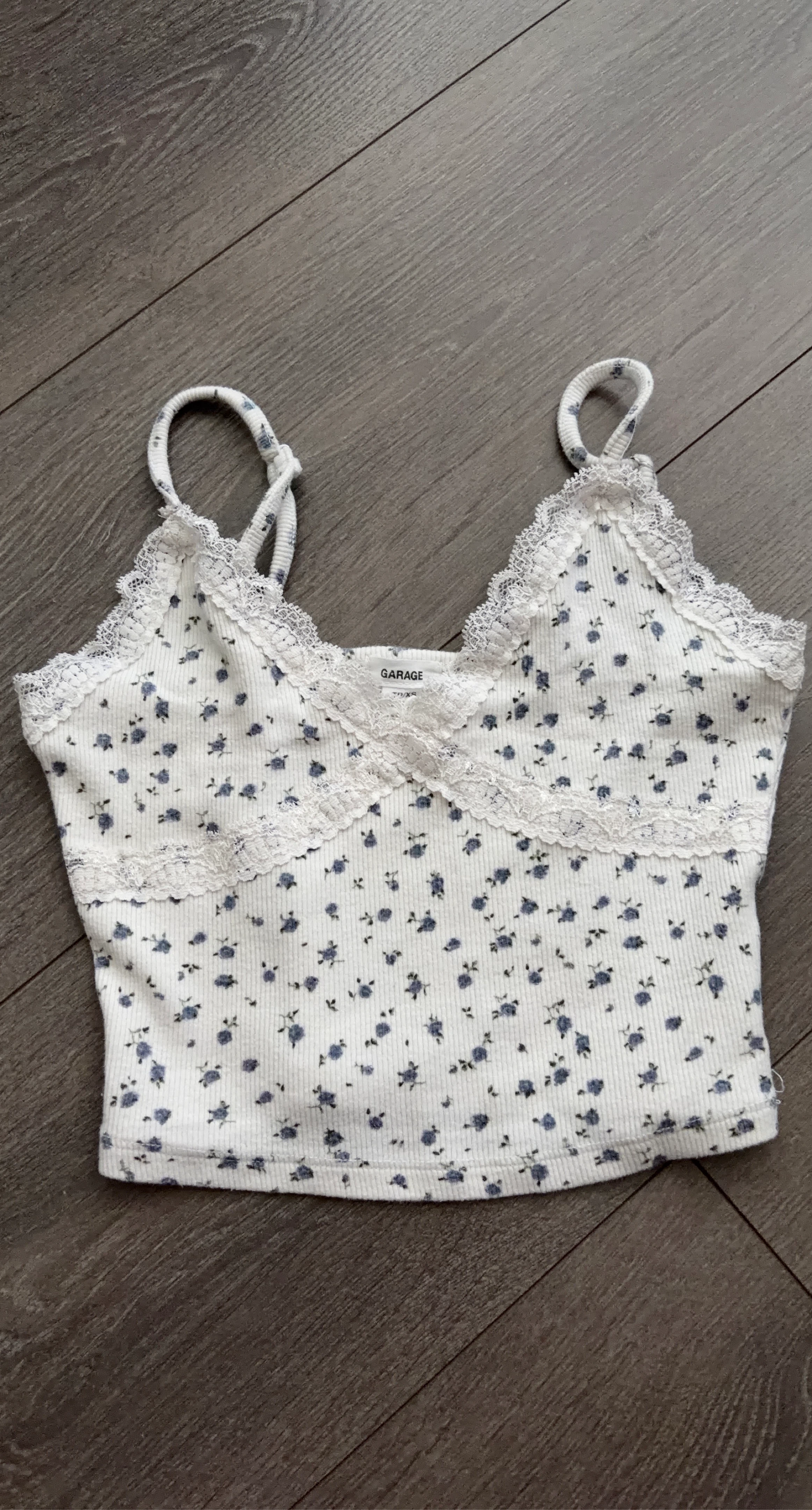 Garage Floral Ribbed Camisole Top