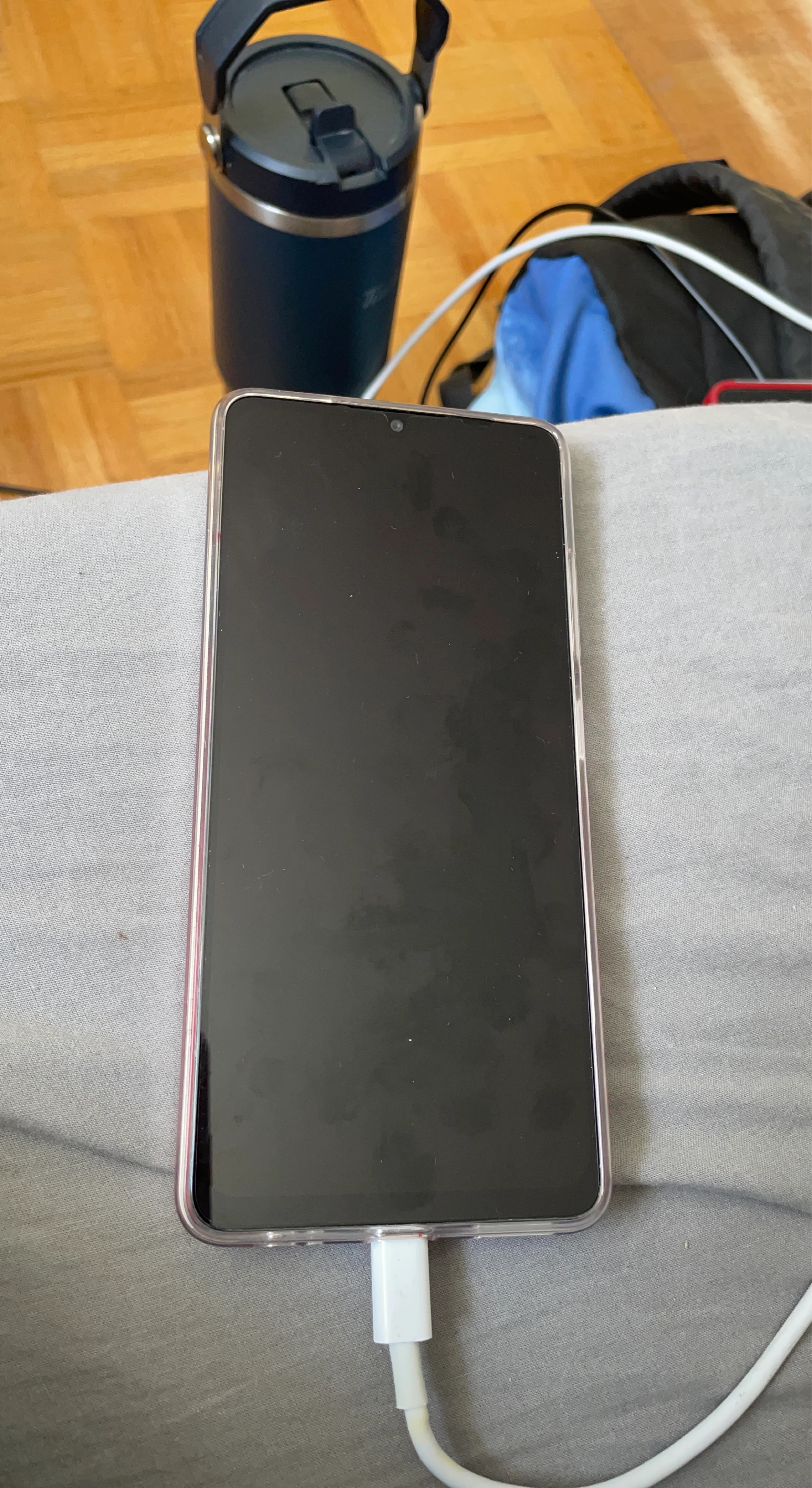 Used Smartphone with Clear Case
