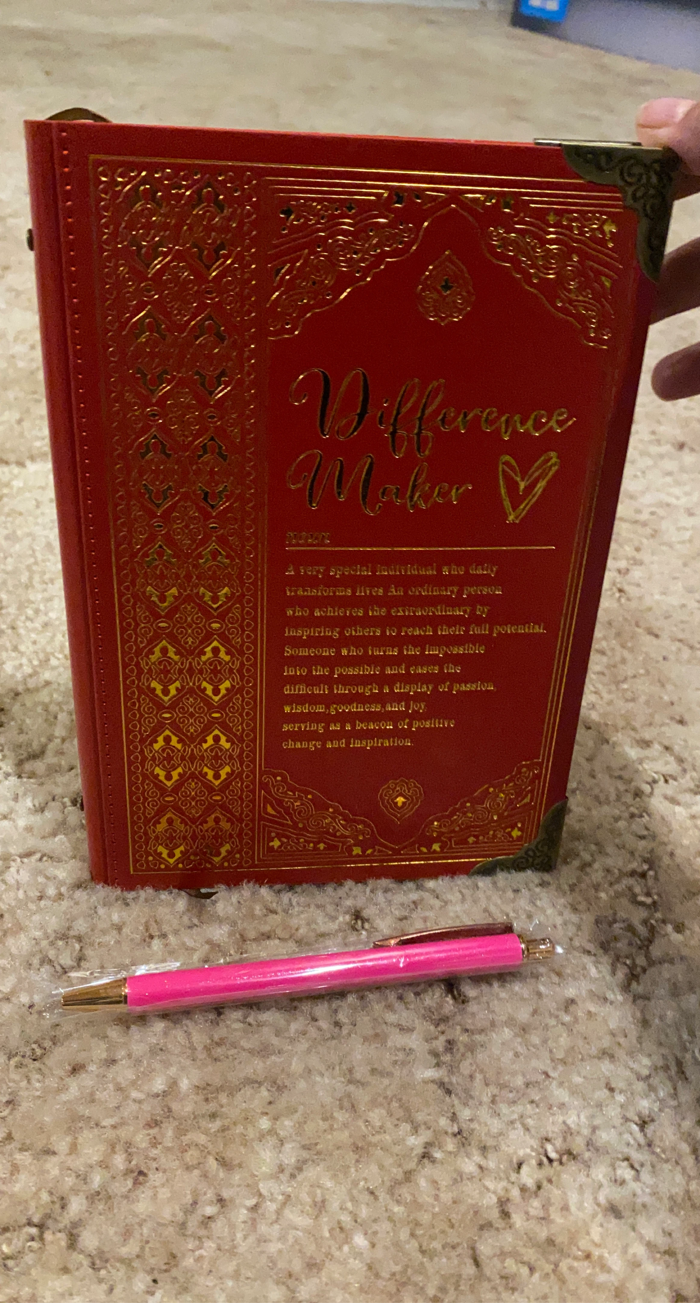Red 'Difference Maker' Journal with Gold Accents
