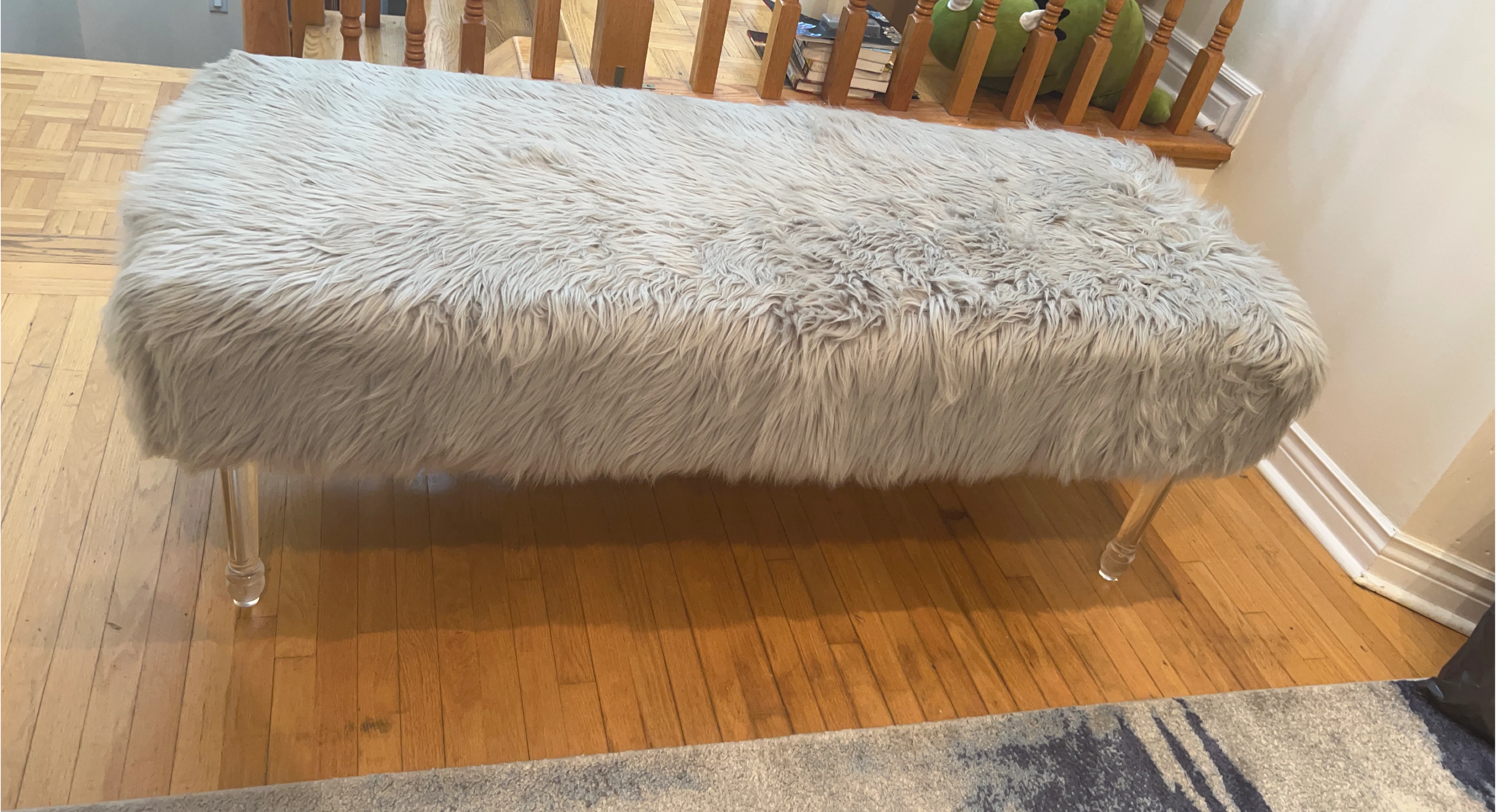 Faux Fur Bench Ottoman