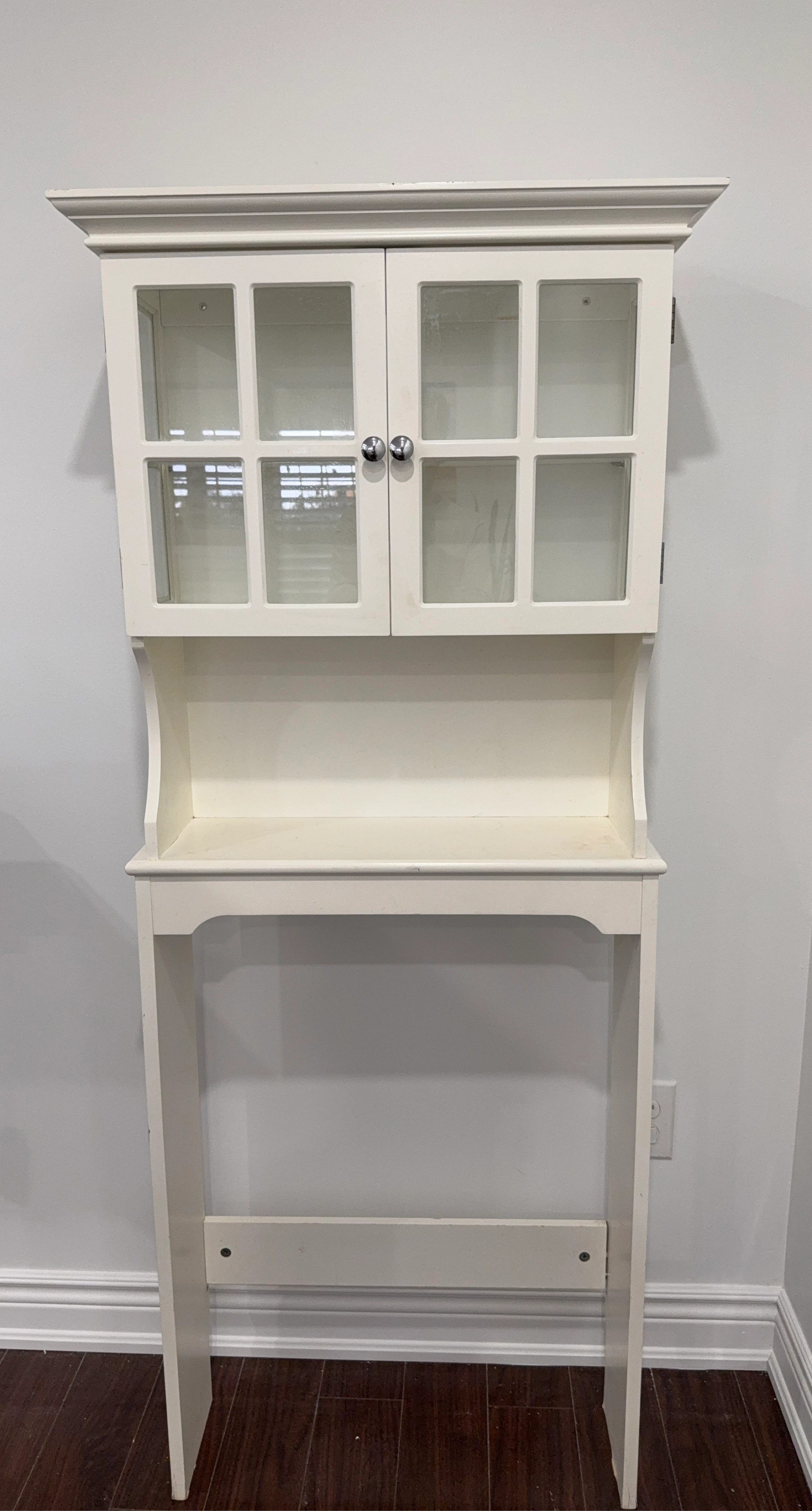 Over the Toilet Storage Cabinet with Glass Doors