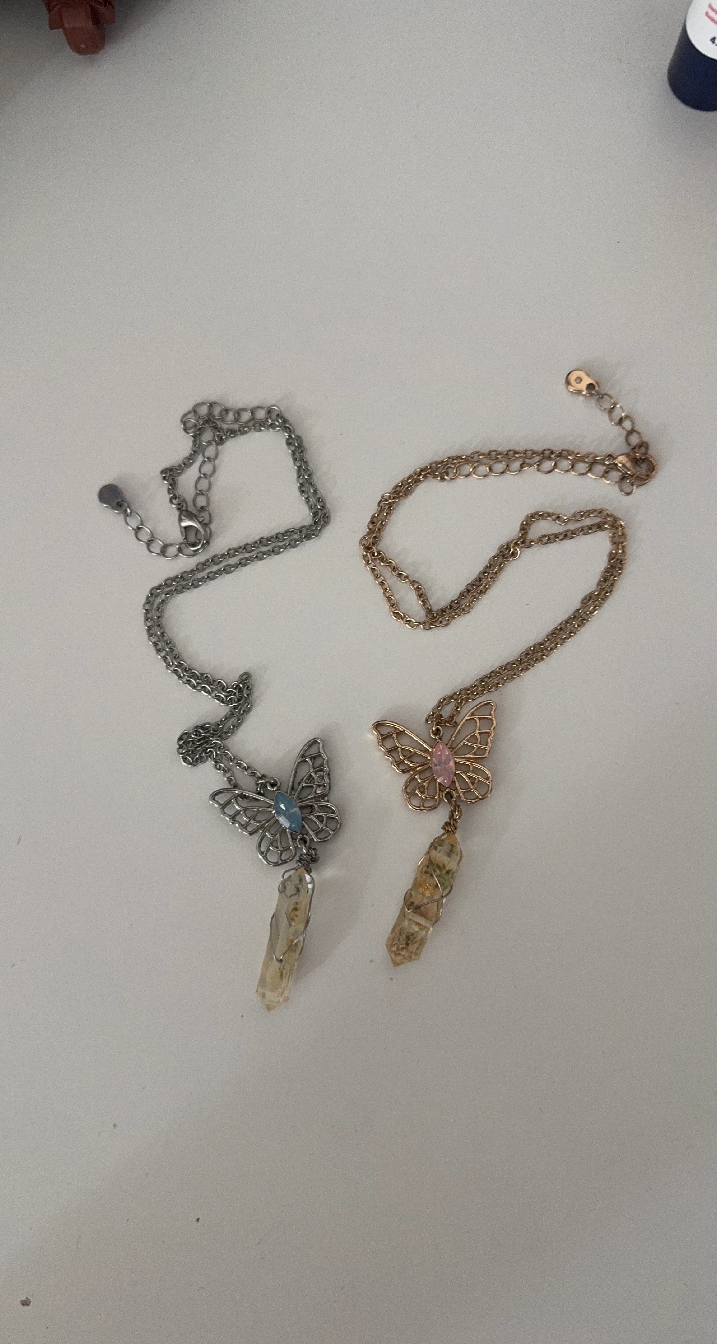 Butterfly Pendant Necklaces (Set of 2)