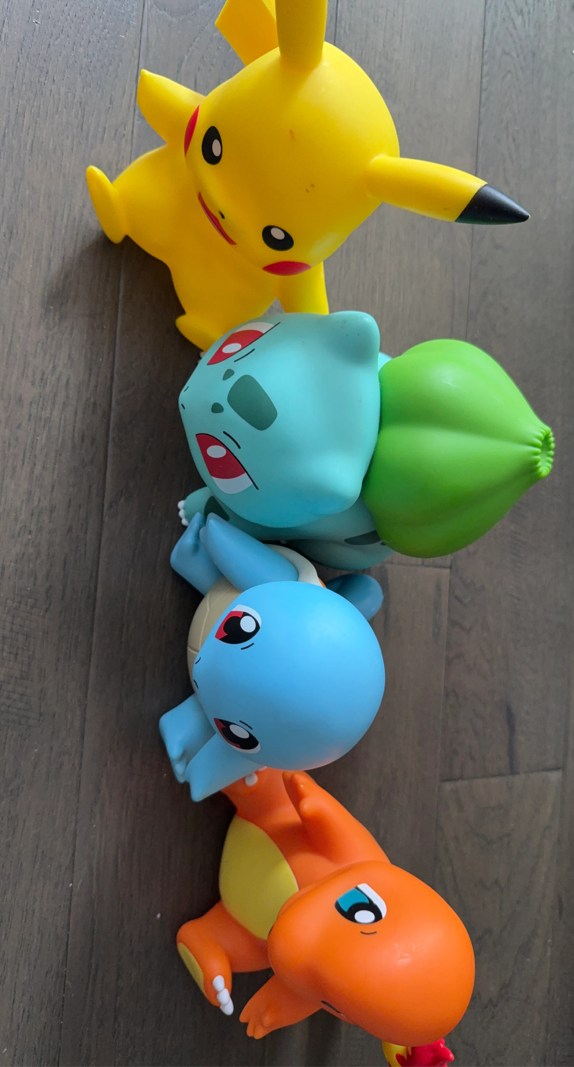 4 Pokemon Squirtle, Charmander, Bulbasaur, Pikachu Figures