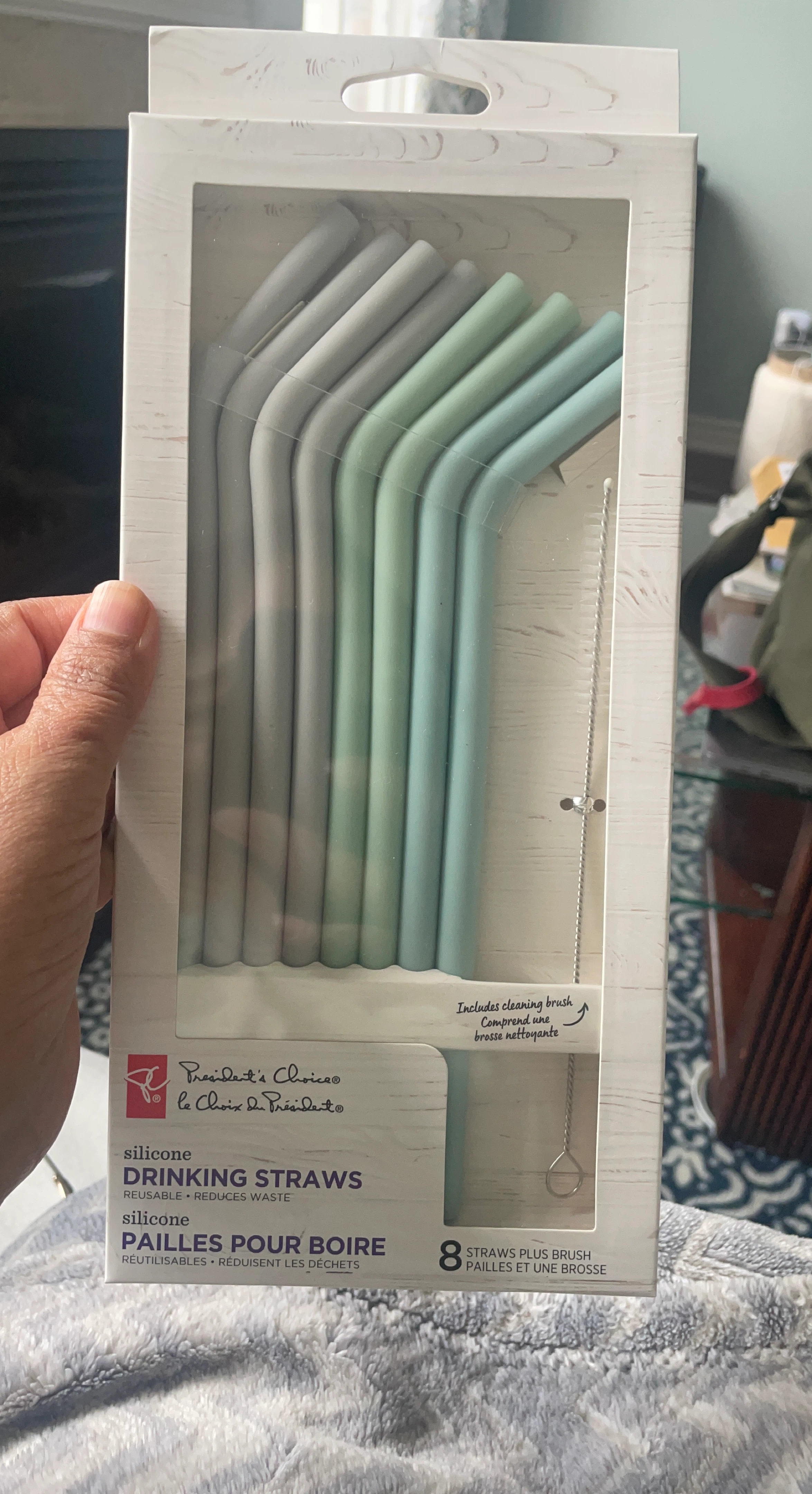 President's Choice Silicone Drinking Straws with Brush