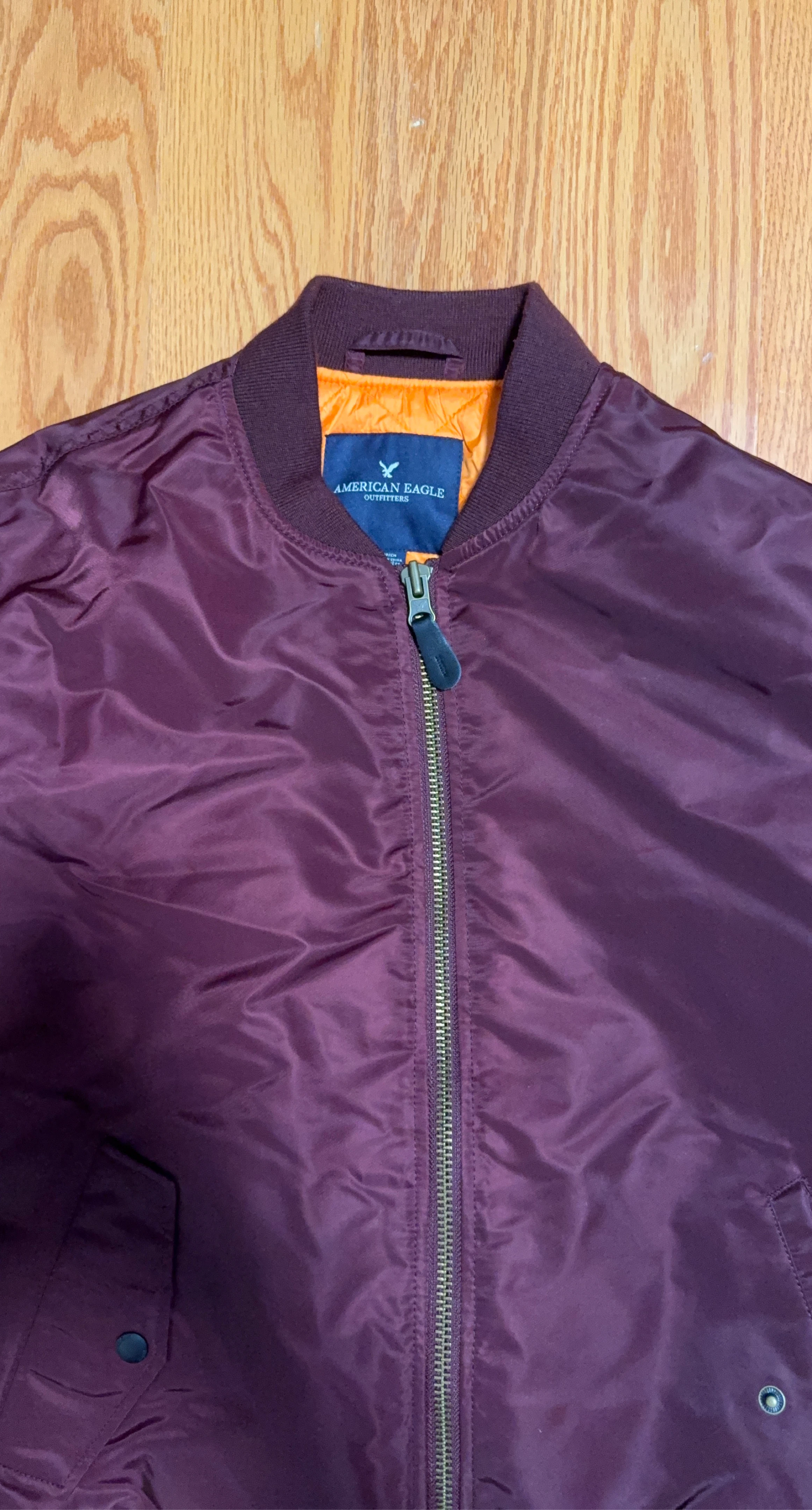 American Eagle Burgundy Bomber Jacket