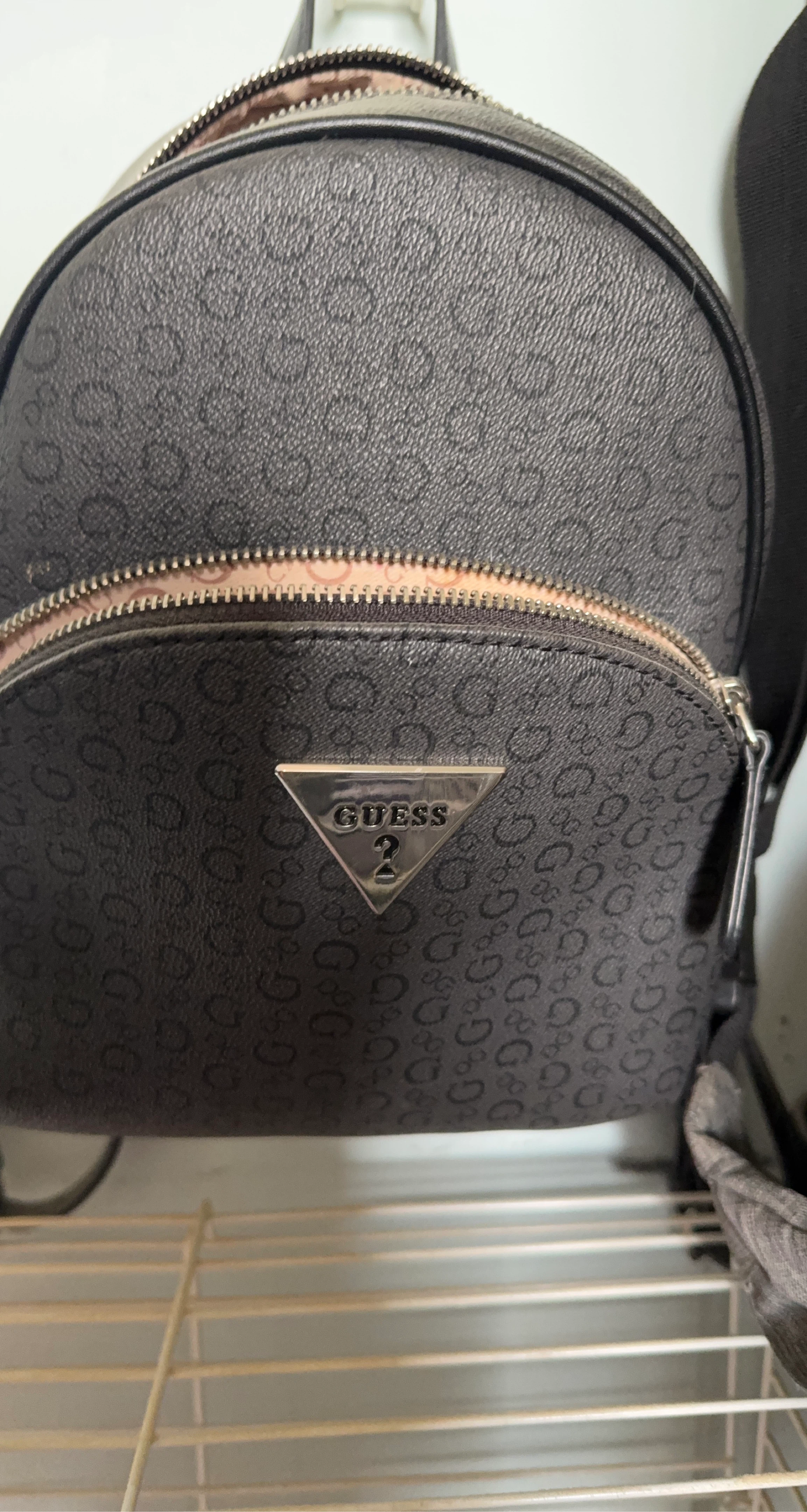 Guess Backpack - Black Monogram Print