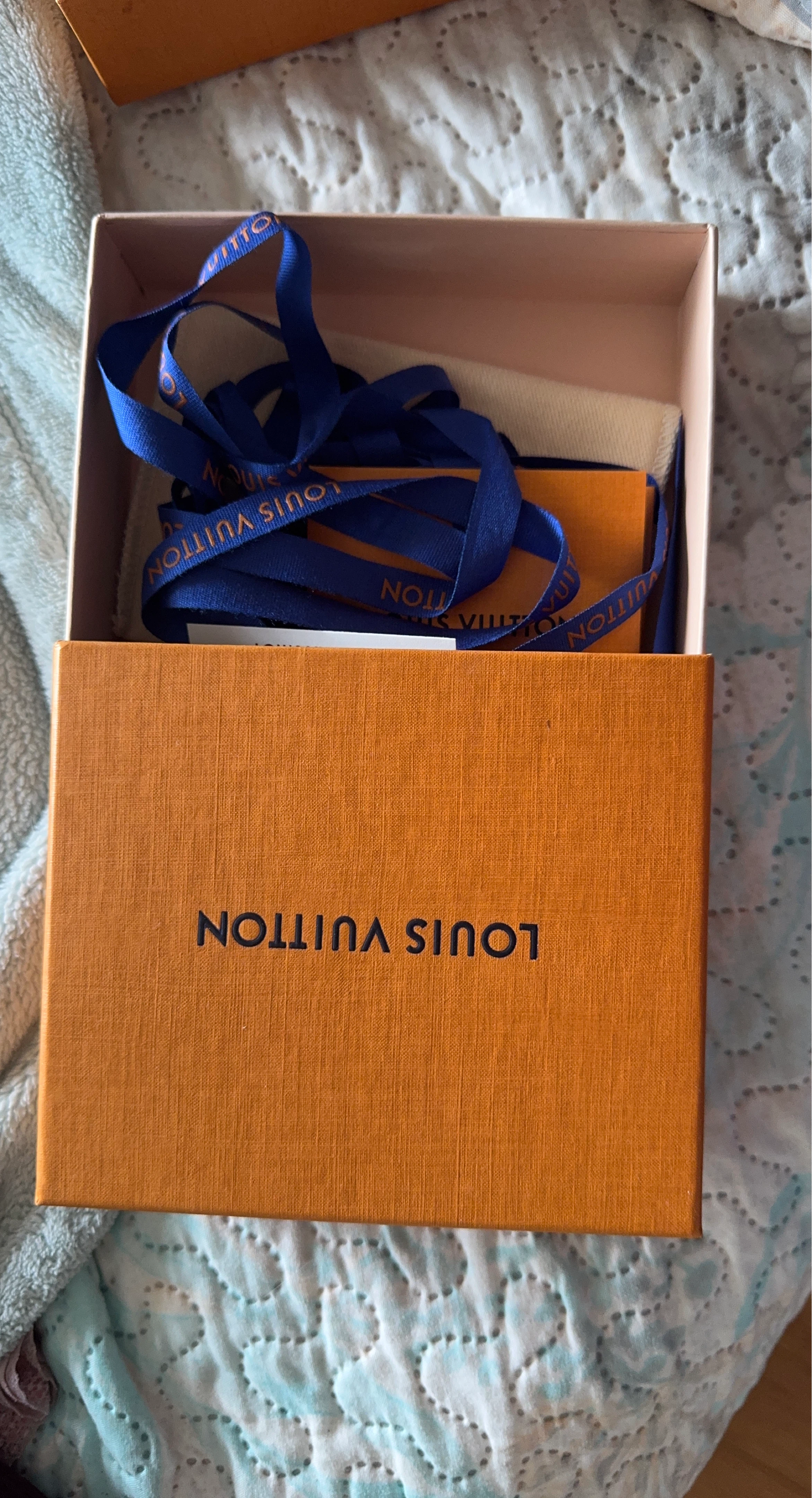 Louis Vuitton Orange Box with Blue Ribbon