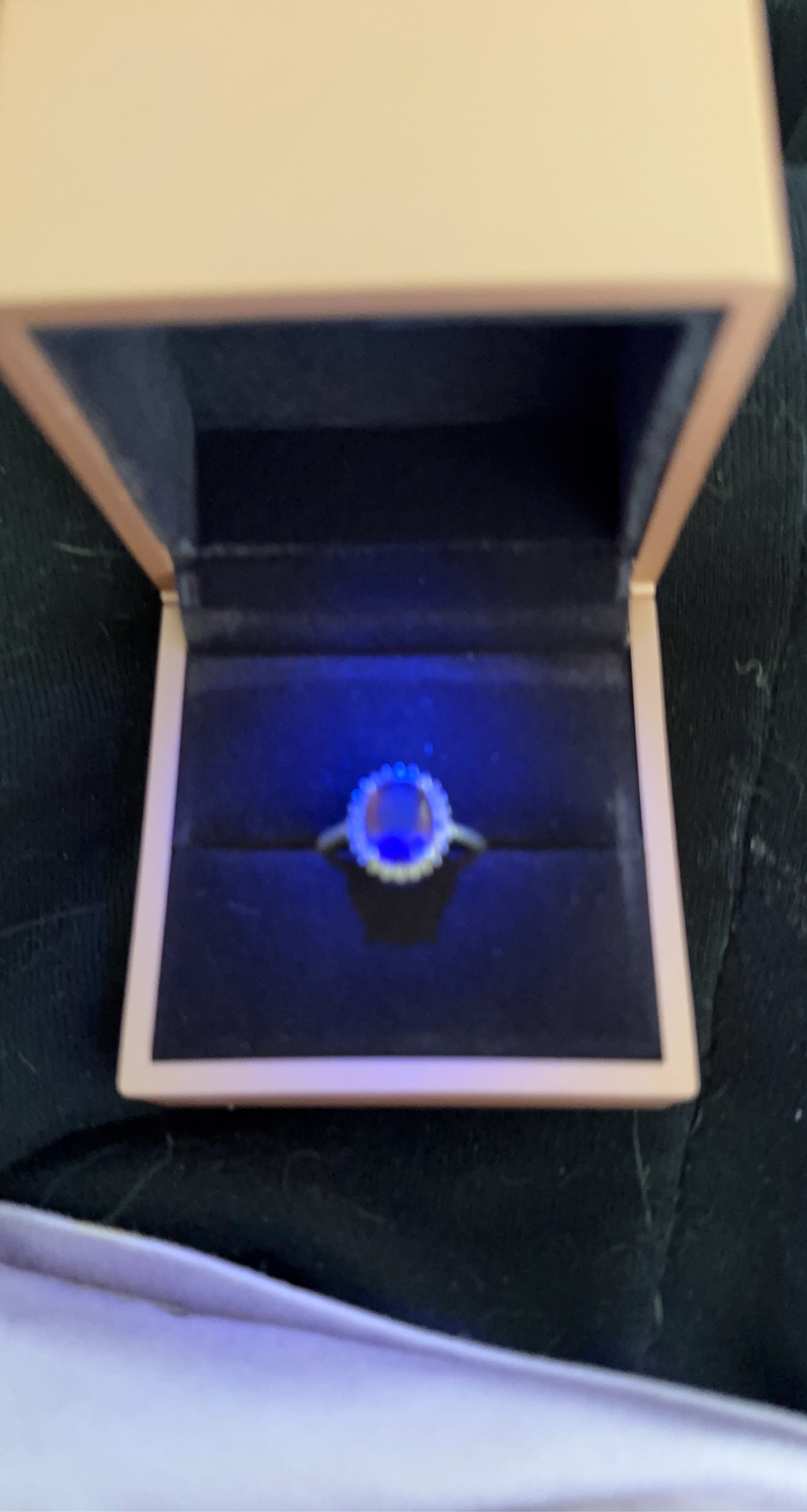 Ring with Purple Stone in Presentation Box