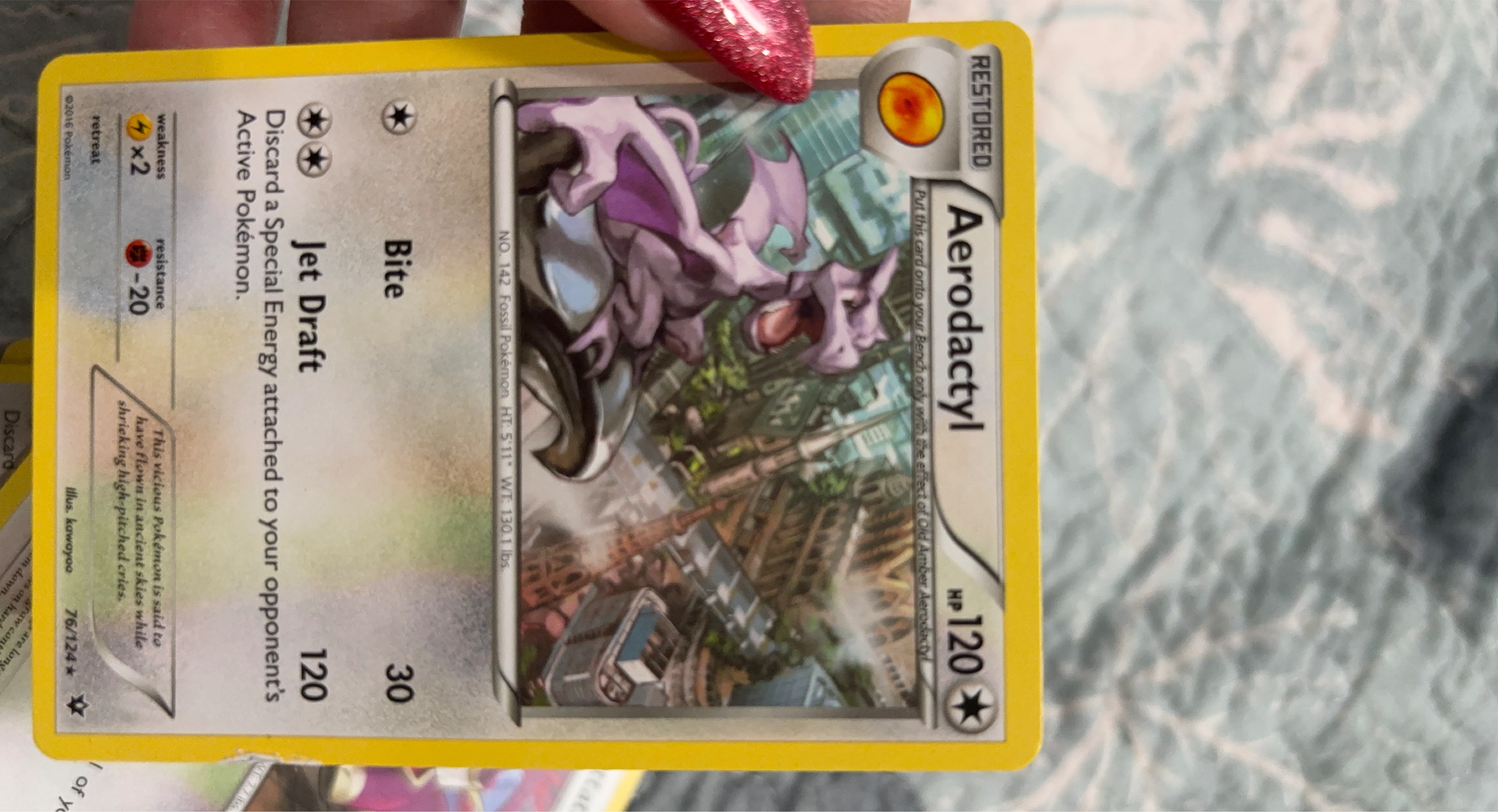 Pokemon Aerodactyl Fossil Card