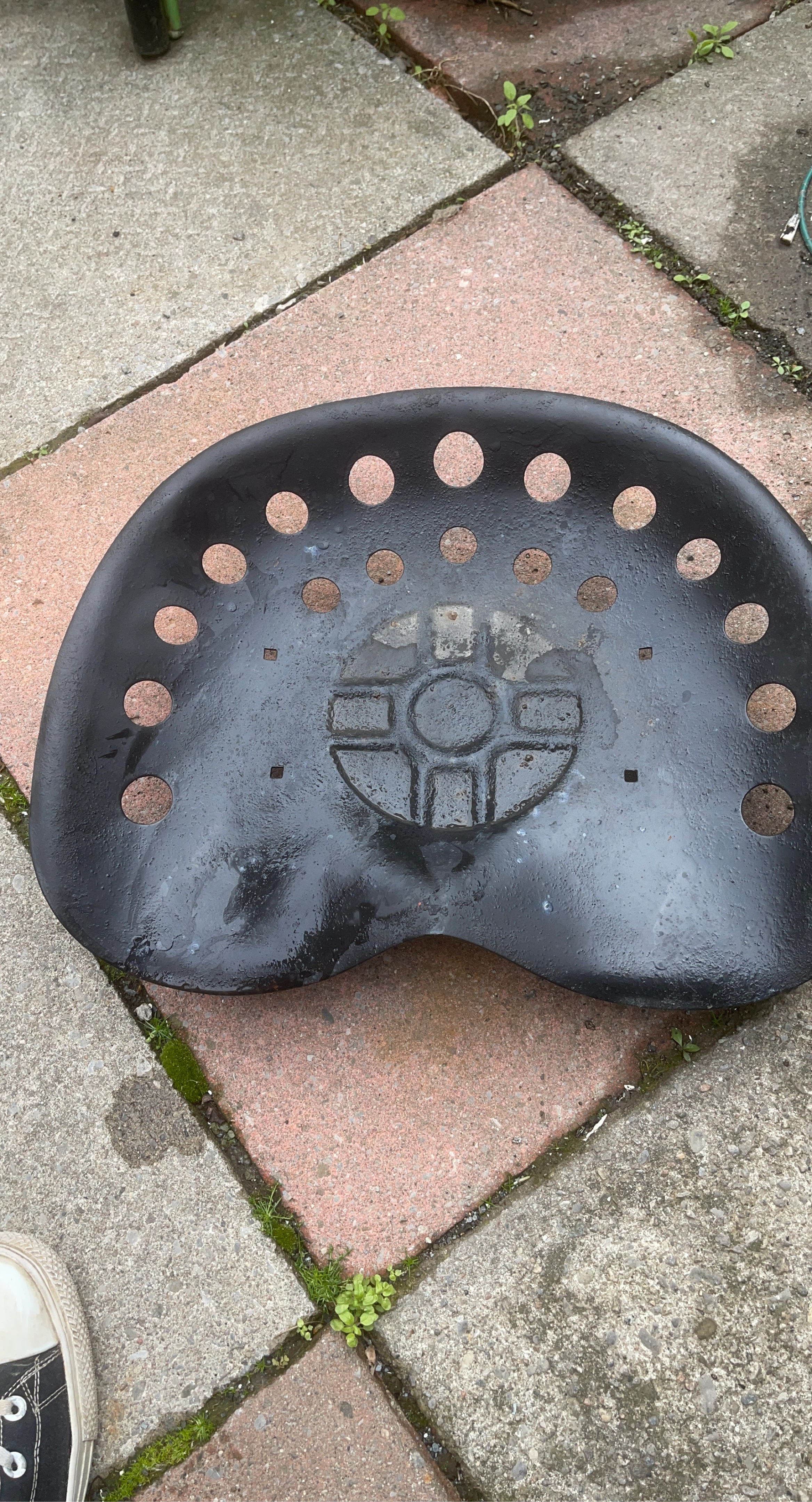 Vintage Tractor Seat - Black Metal