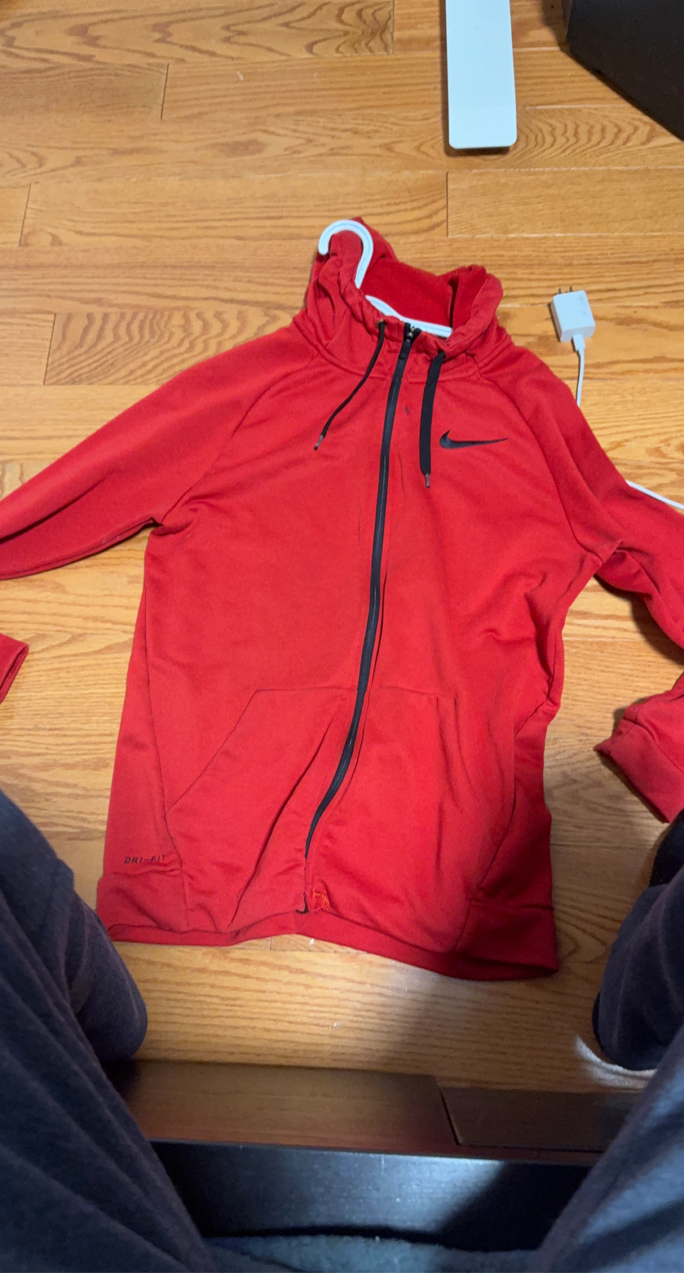 Nike Dri-FIT Red Full-Zip Hoodie
