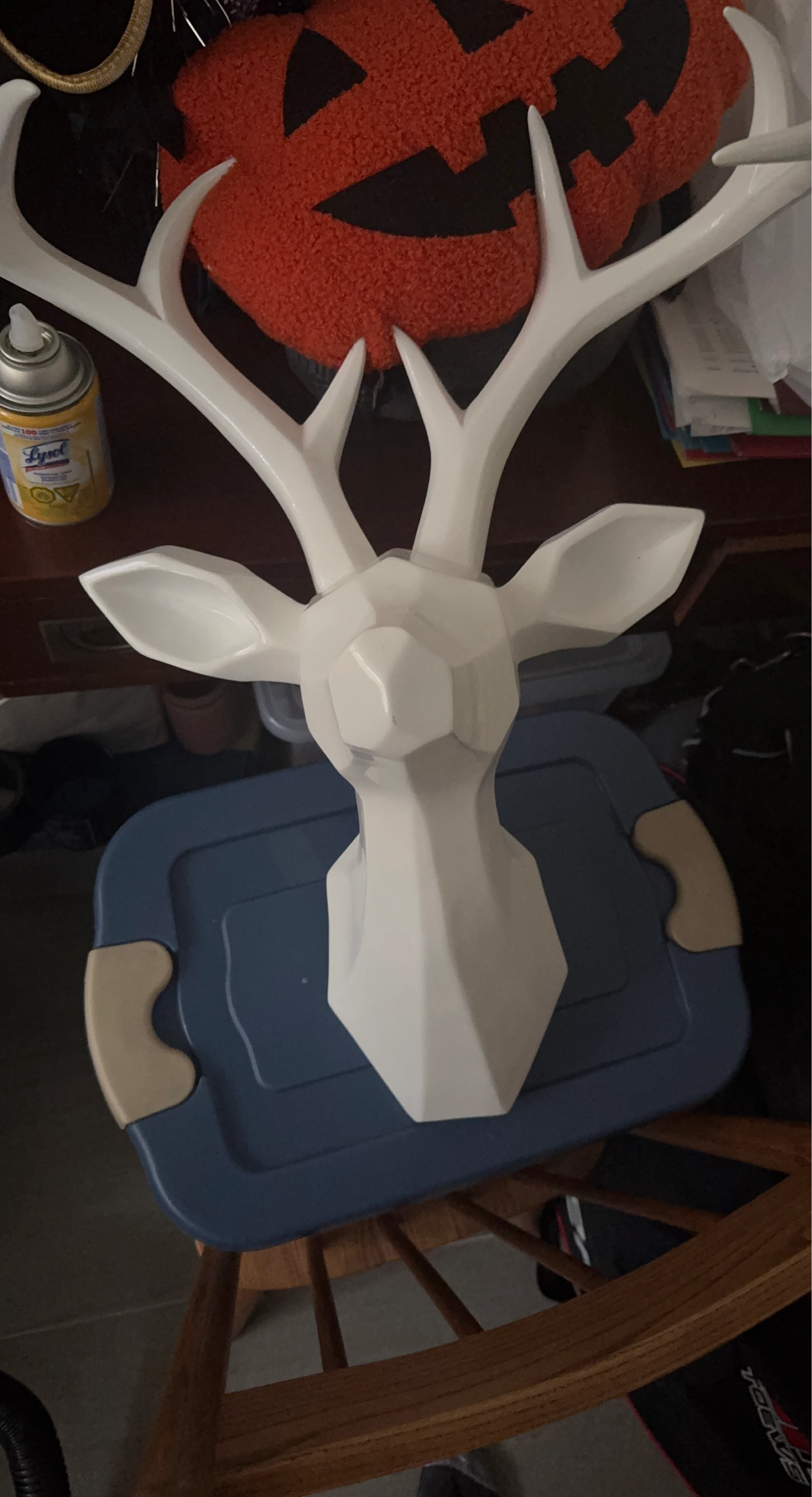 White Geometric Faux Antlers Wall Decor