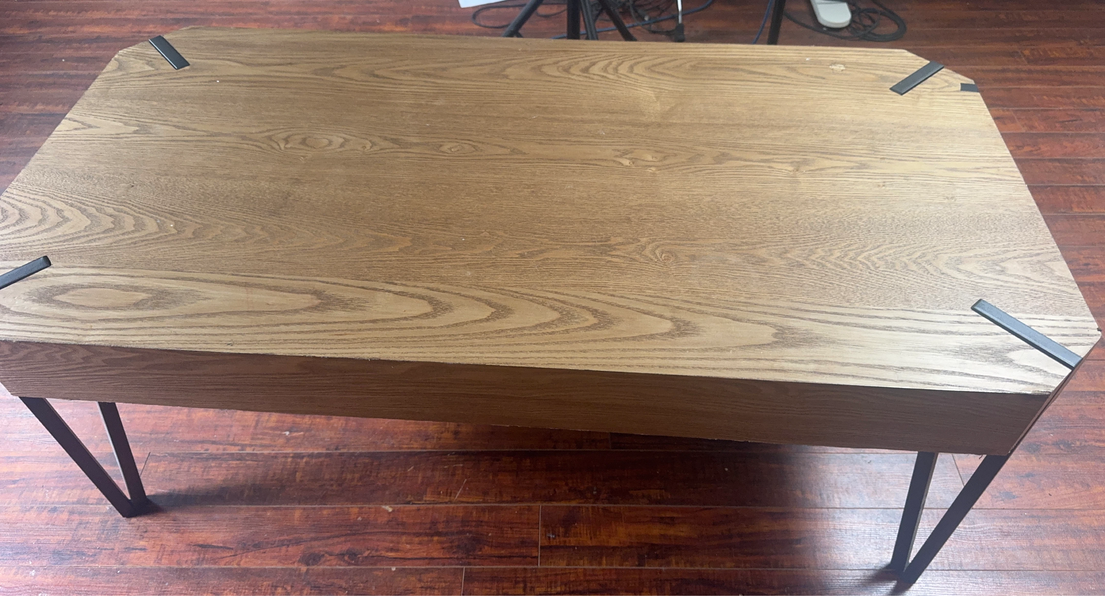 Wooden Coffee Table with Metal Legs
