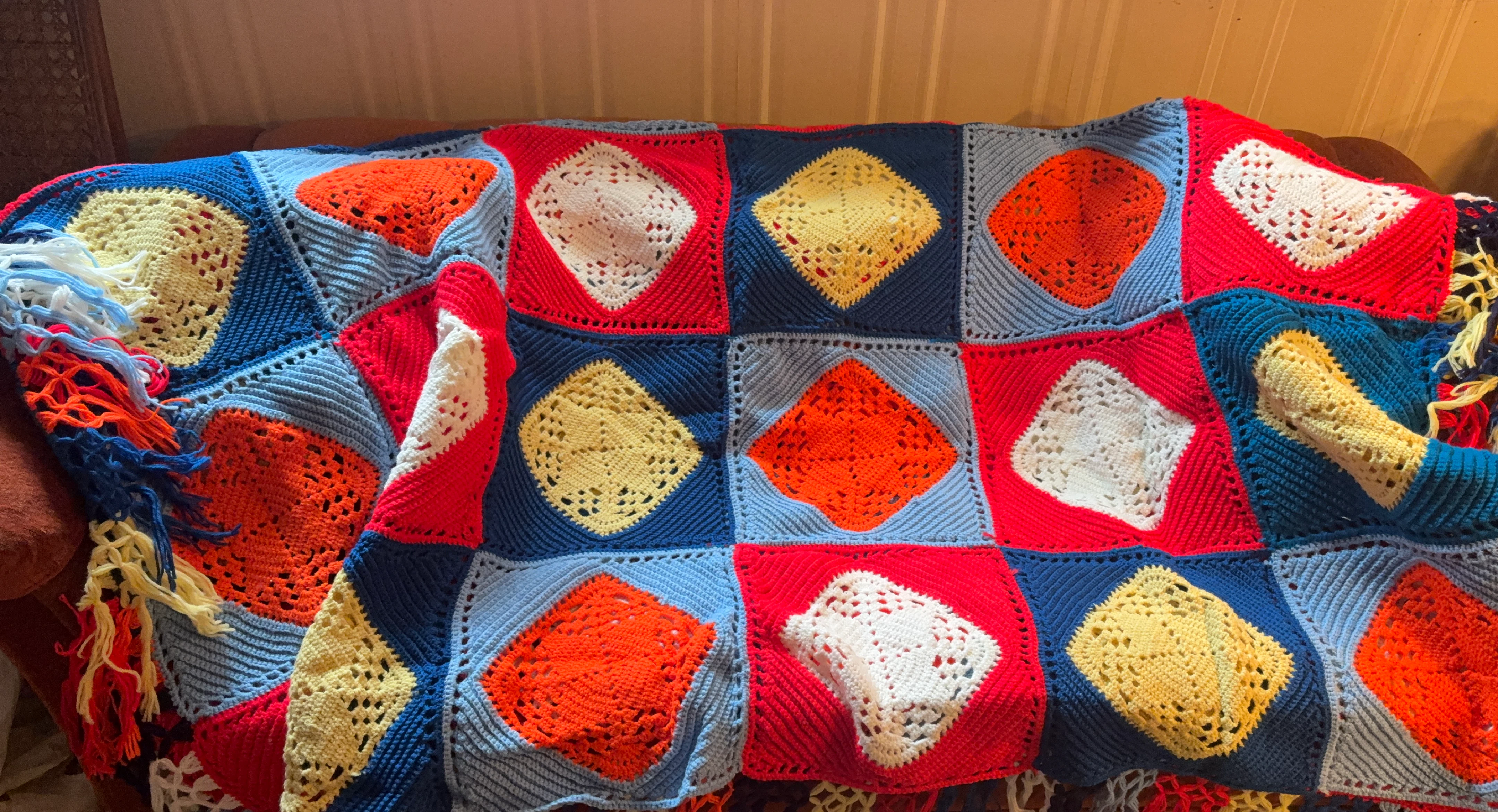 Handmade Crochet Granny Square Blanket